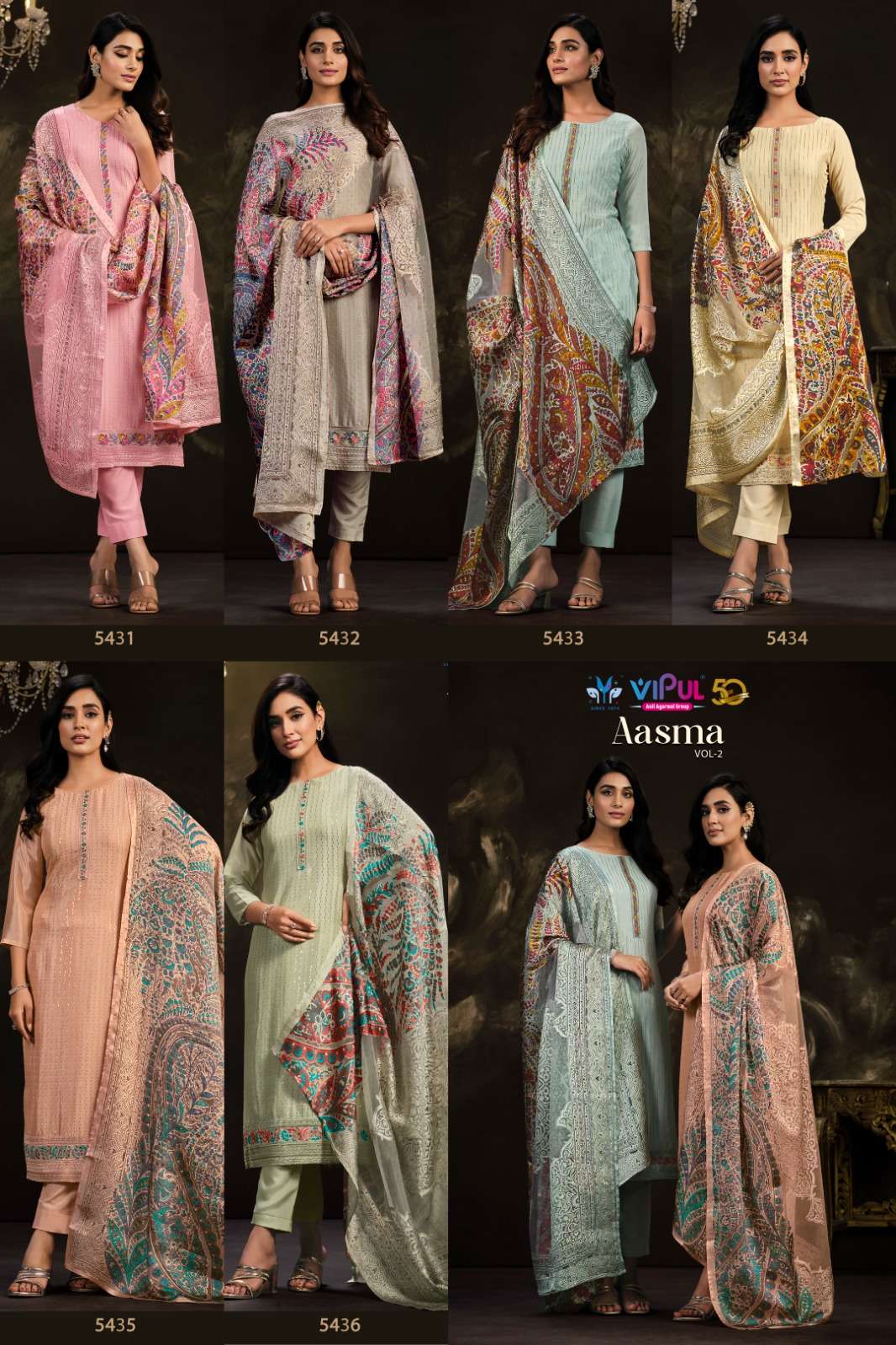 vipul fashion aasma vol-2 5431-5436 series exclusive designer salwar suits catalogue online shop surat 