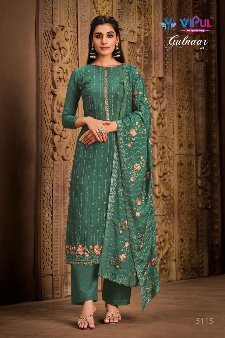vipul fashion gulnar vol-3 by party wear designer salwar suits online wholesaler surat