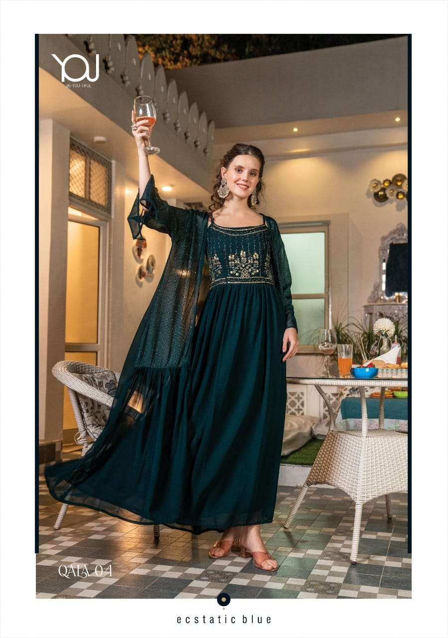 wanna qala 01-04 series party wear designer gown catalogue online wholesaler surat