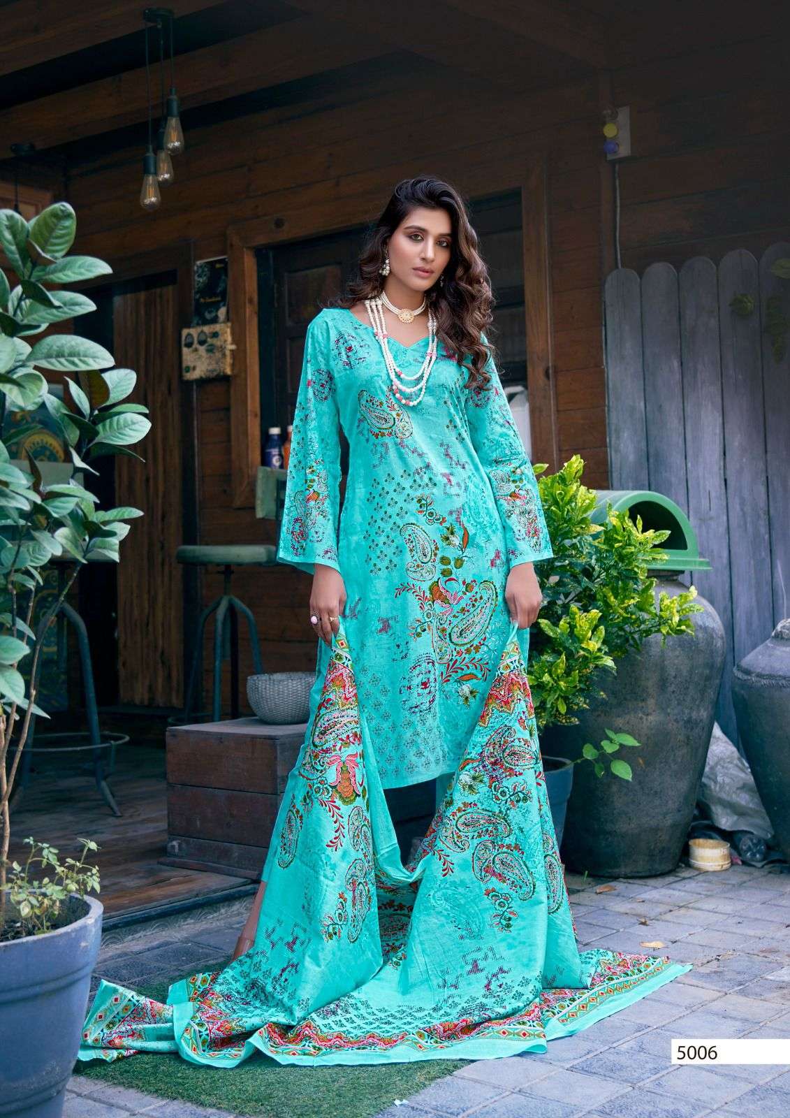 yashika trends bin saeed mahnoor vol-5 5001-5008 series pure lawn designer pakistani salwar suits catalogue design 2023