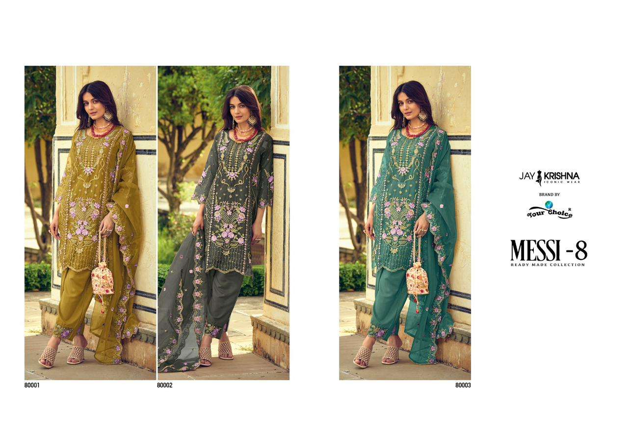 your choice messi vol-8 8001-8003 series readymade designer salwar suits catalogue wholesale surat