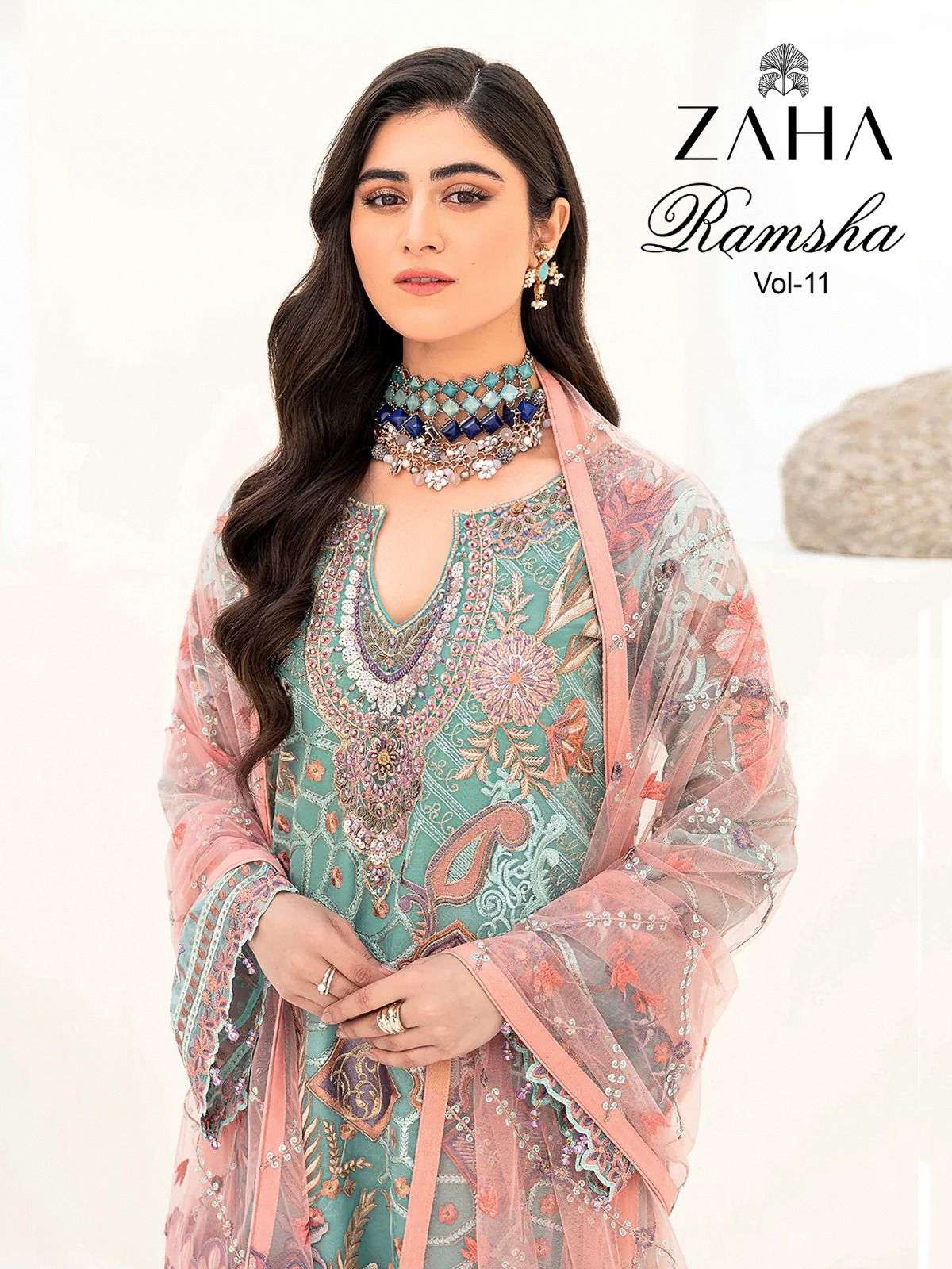 zaha ramsha vol-11 10164-10166 series georgette designer pakistani salwar suits catalogue wholesaler surat