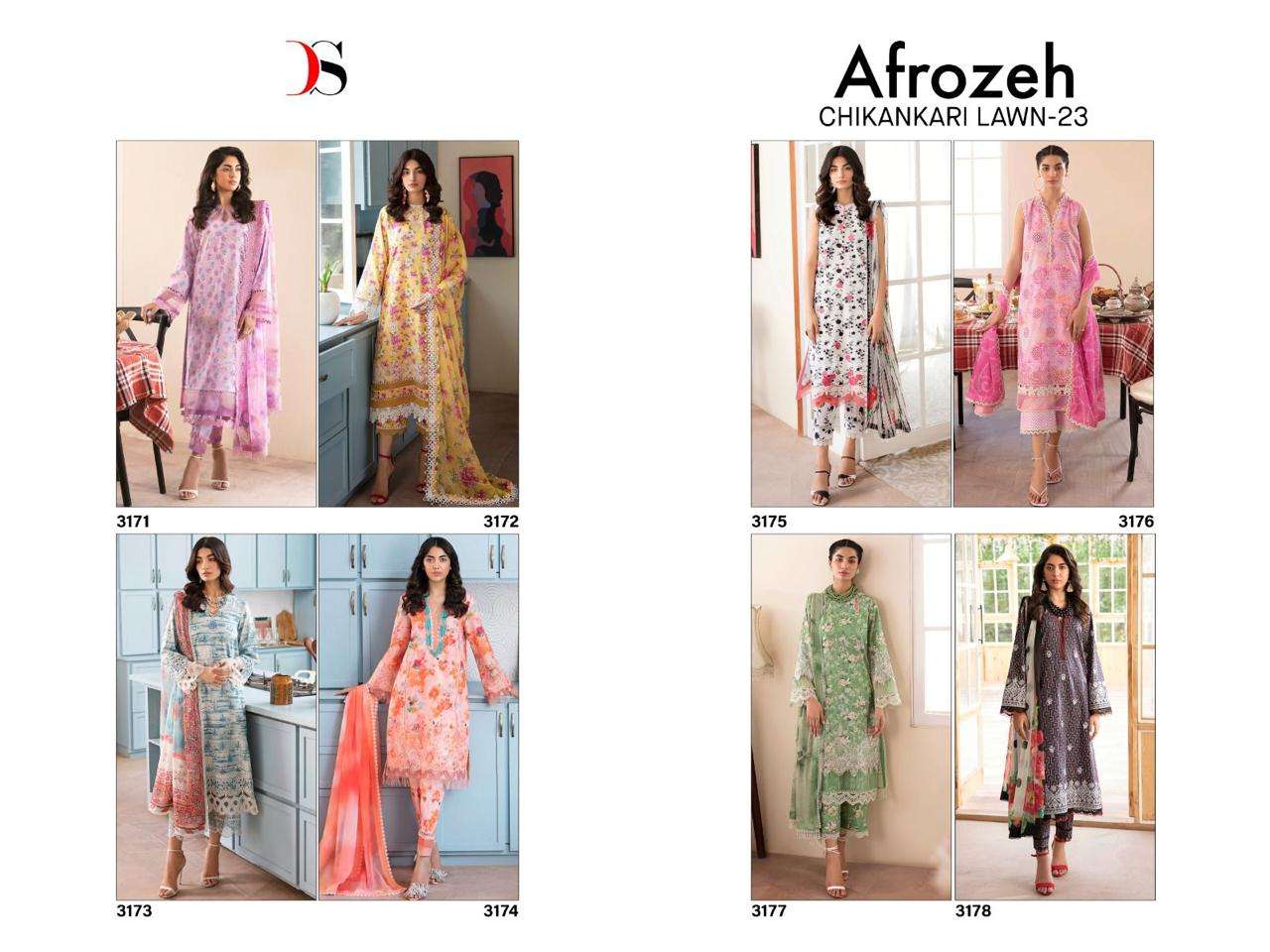 afrozeh chikankari collection by deepsy suits 3171-3178 series pakistani salwar kameez catalog wholesale price 