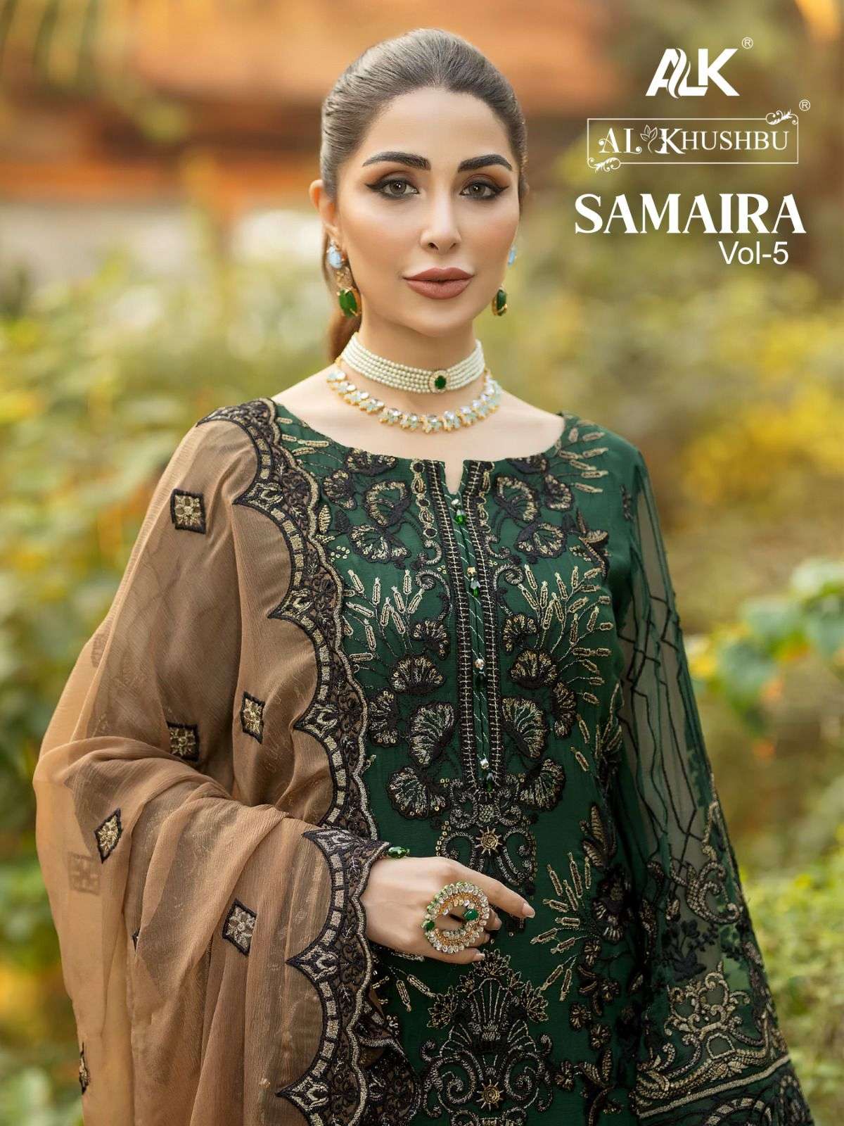 al khushbu samaira vol-5 4044-4046 series designer pakistani salwar kameez wholesaler surat gujarat