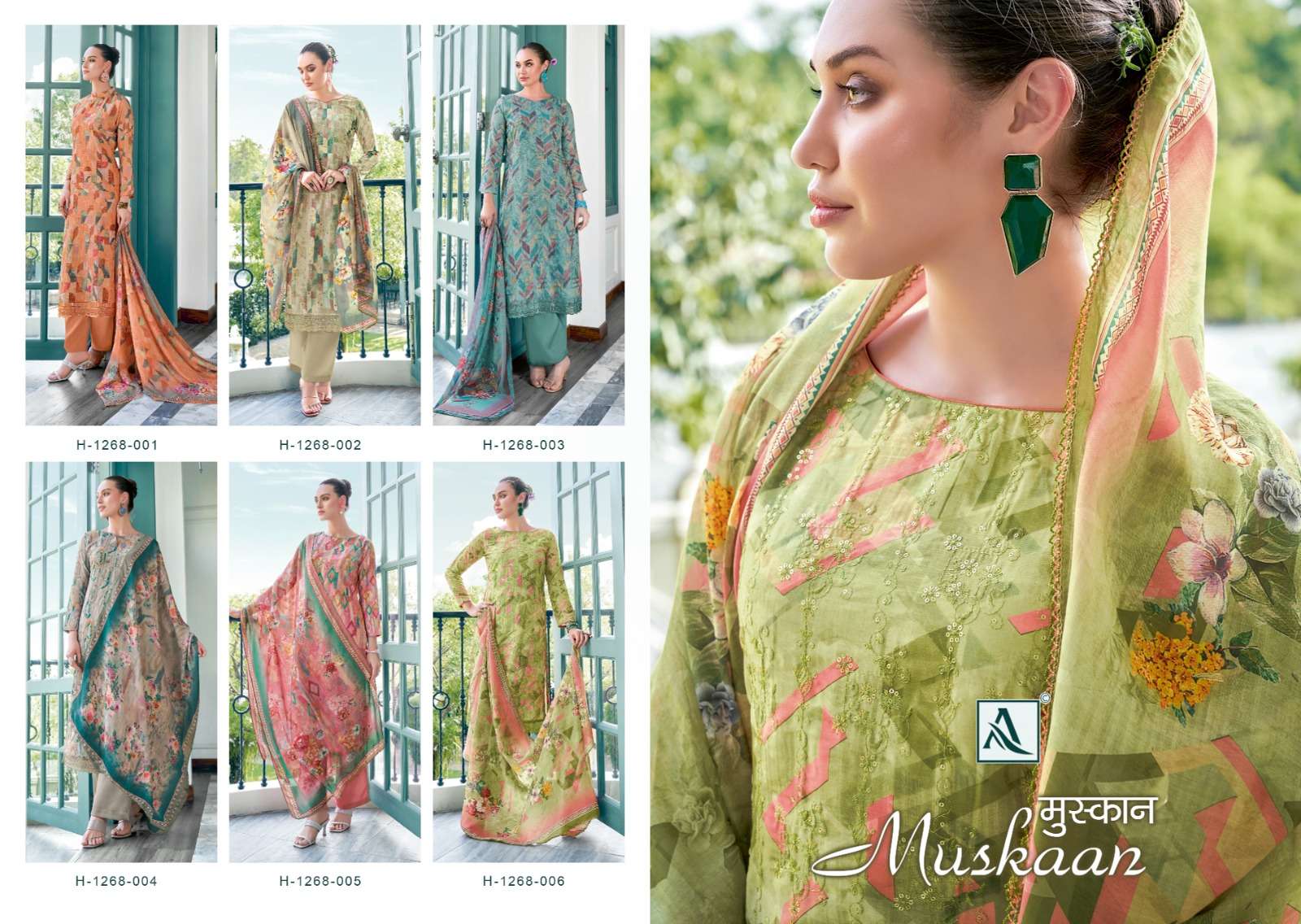 alok muskaan 1268-001-006 series designer latest fancy salwar kameez wholesaler surat gujarat