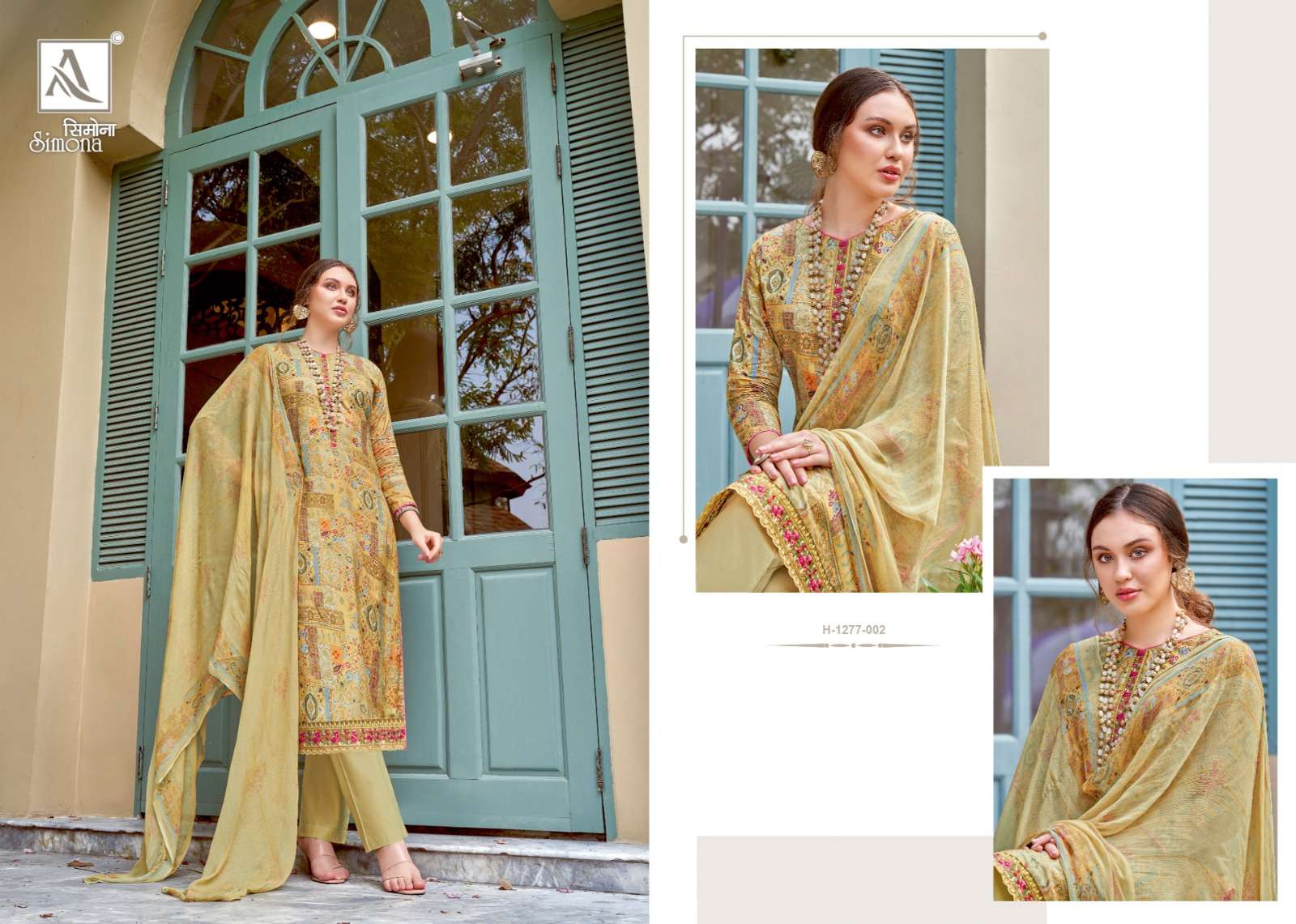alok simona h-1277-001-008 series designer wedding wear salwar kameez wholesaler surat gujarat