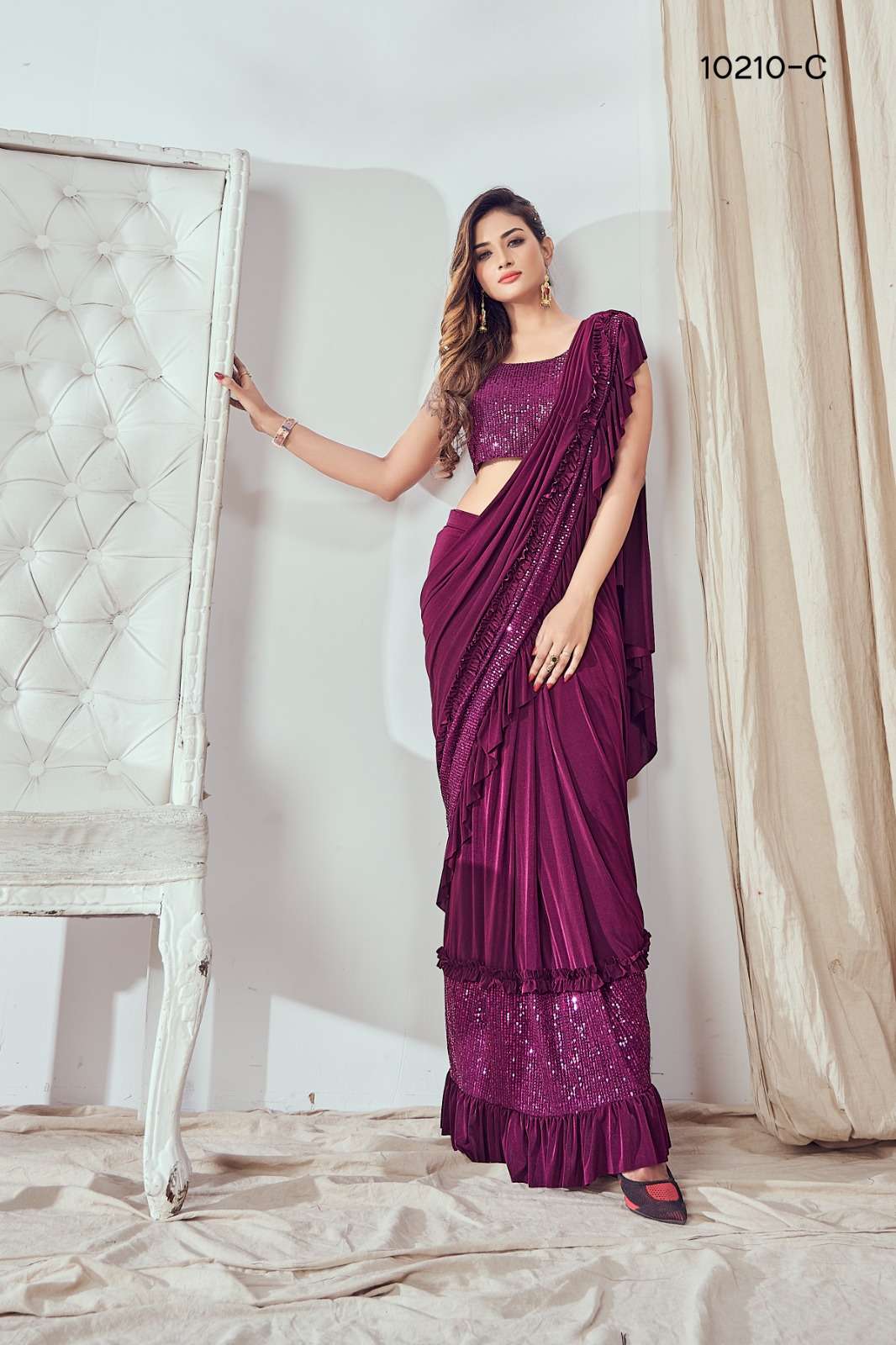 amoha 10210 colour series designer readymade saree wholesaler surat gujarat