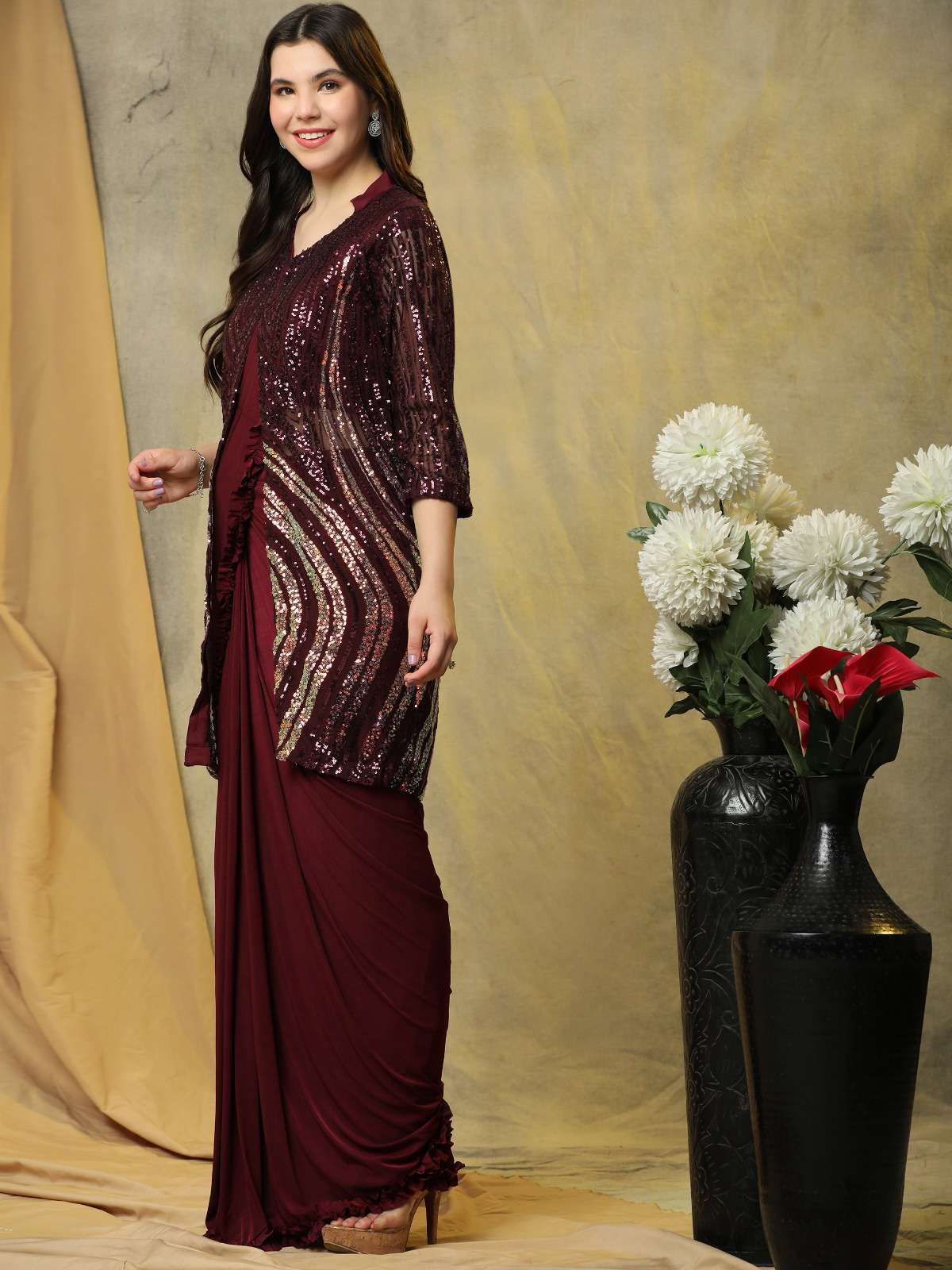 amoha 10521 colour series designer wedding ready to wear saree wholesaler surat gujarat