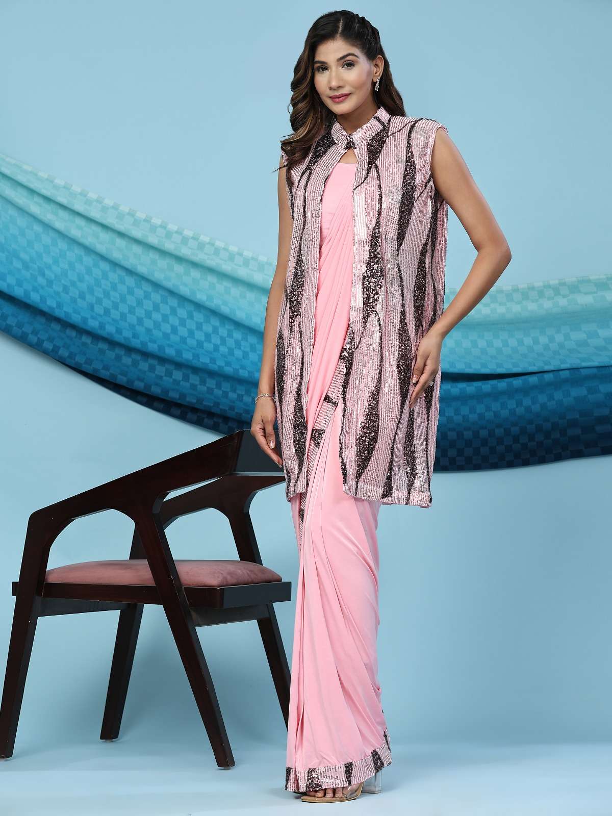 amoha 10523 colour series designer ready to wear saree wholesaler surat gujarat