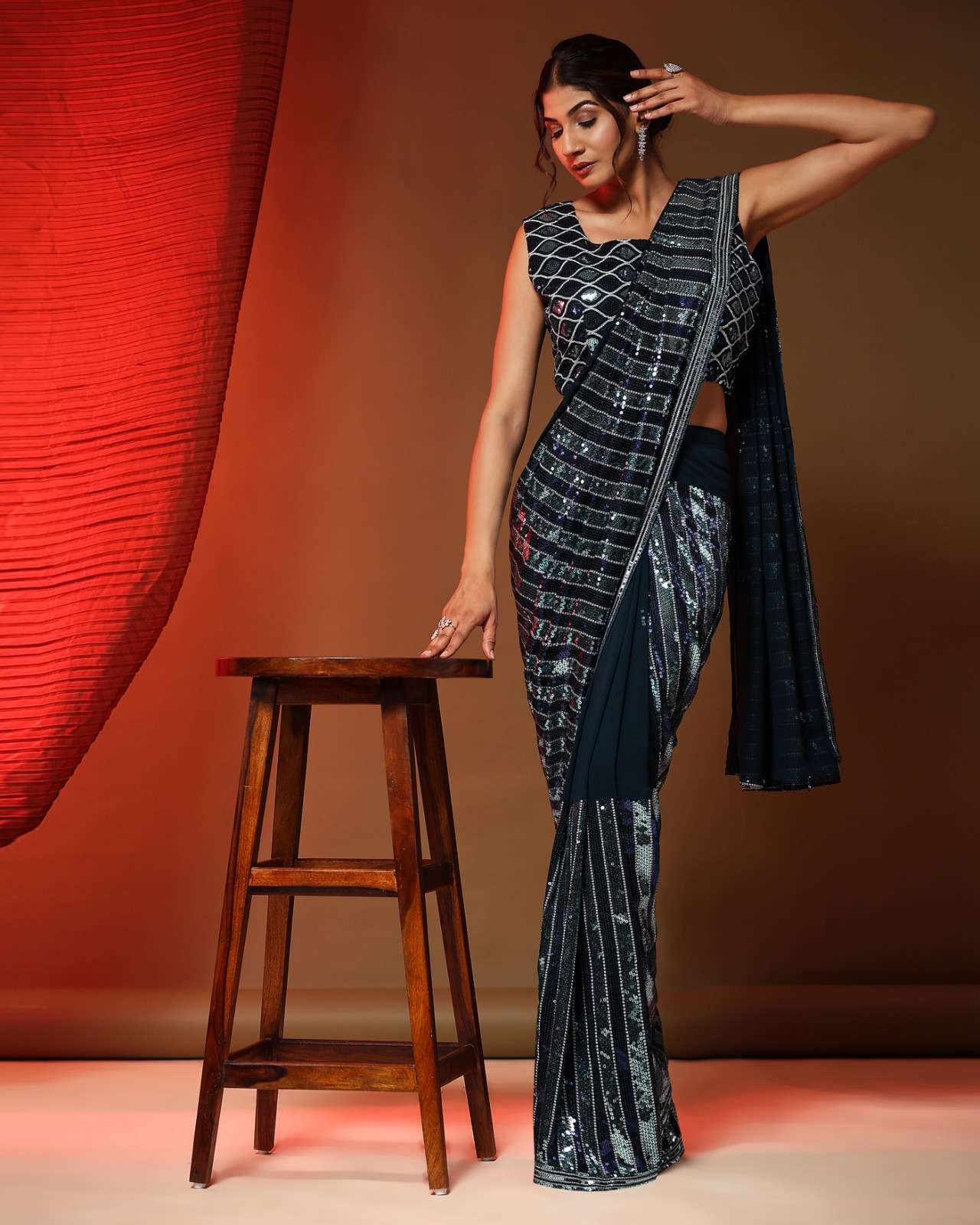 amoha 254 colour series ready to wear designer saree wholesaler surat gujarat