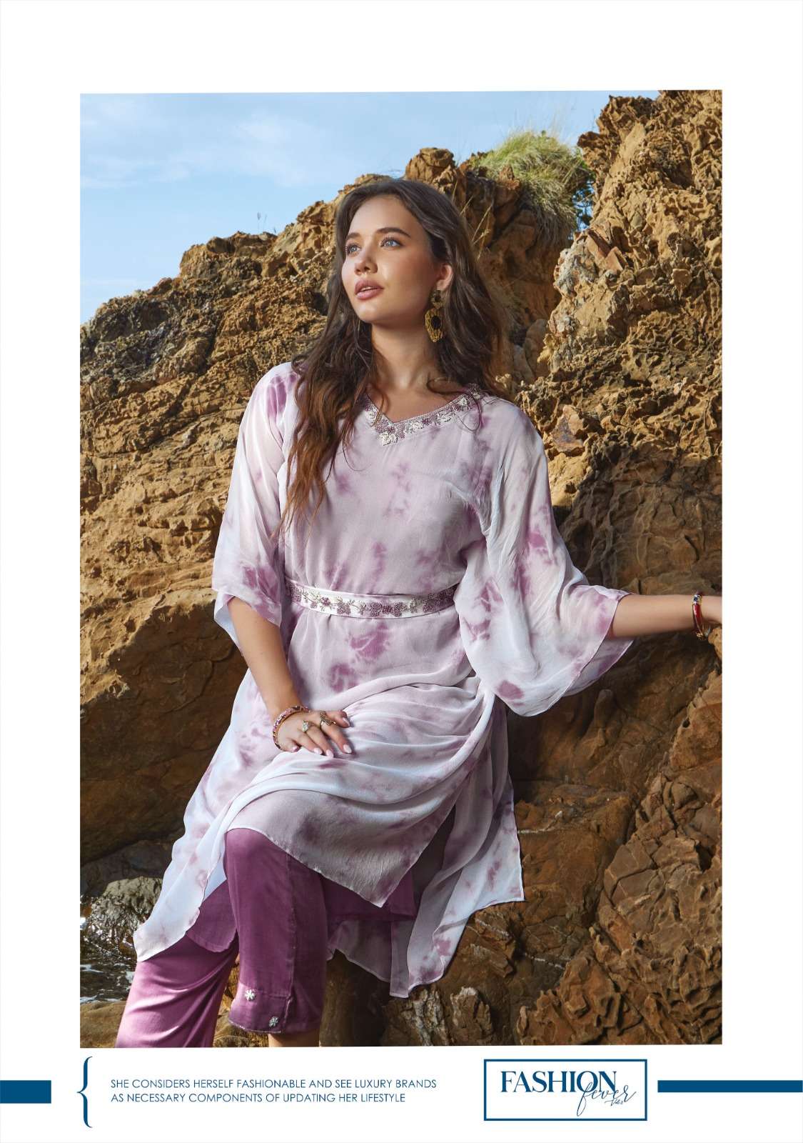 anju fabrics fashion fever vol-3 2761-2765 series designer latest beach wear kurti set wholesaler surat