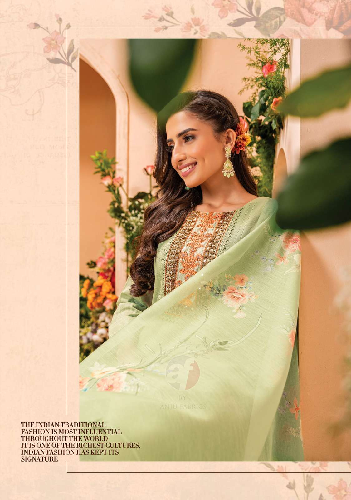 anju fabrics preety petals 3111-3116 series designer latest wedding kurtis wholesaler surat