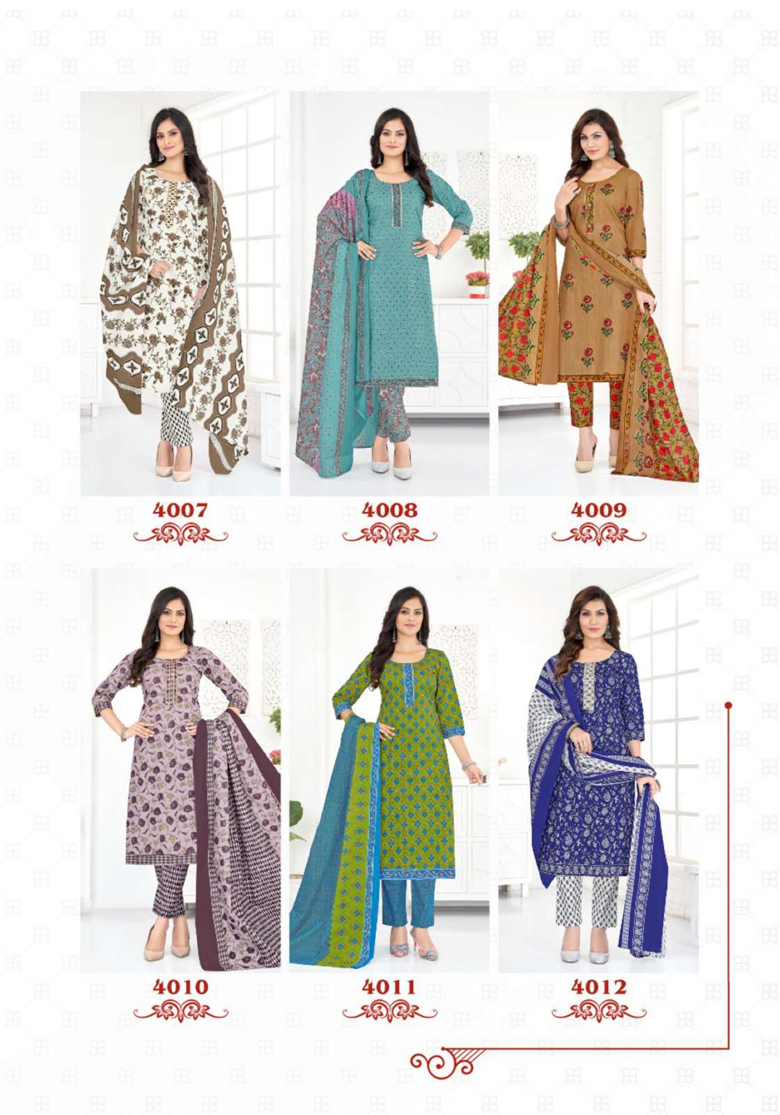 balaji cotton jaipuri vol-4 4007-4012 series designer fancy traditiona wear wholesaler surat