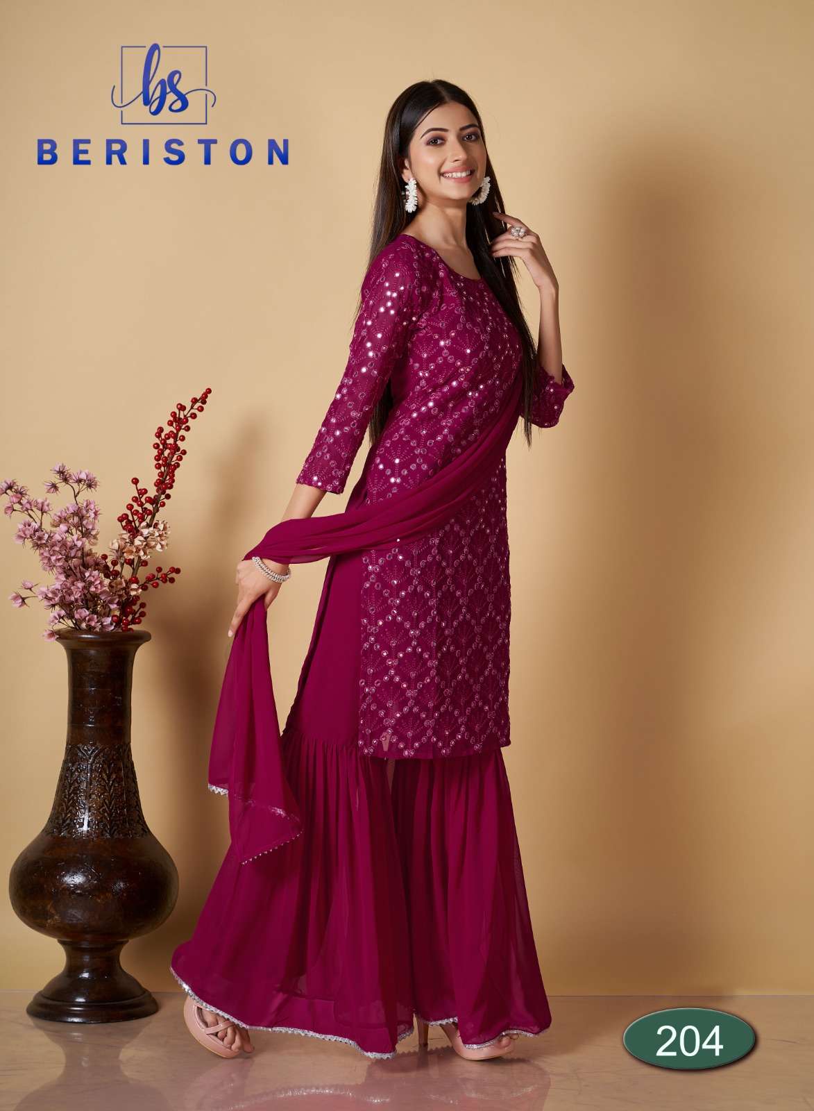 beriston bs vol-2 201-206 series designer latest pakistani ready to wear salwar kameez wholesaler surat