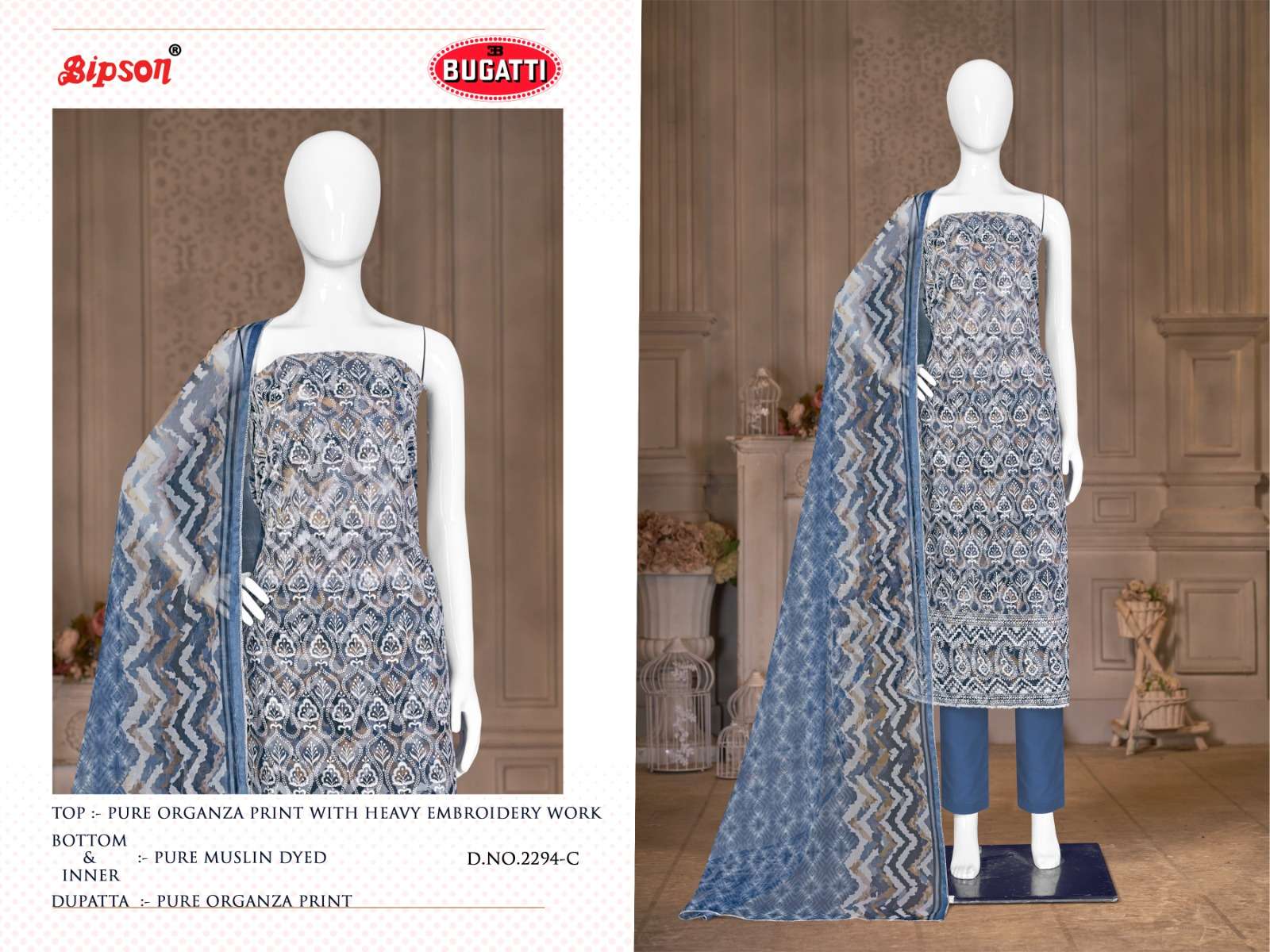 bipson prints bugatti 2294 colour series designer pakistani suit wholesaler surat gujarat