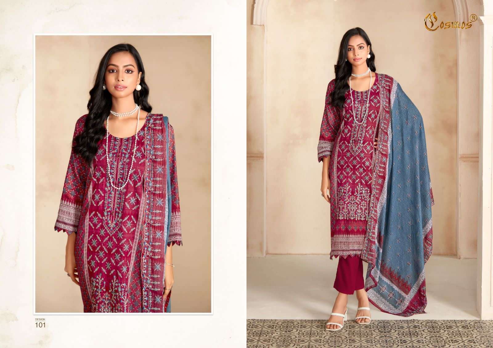 cosmos bin saeed vol-1 101-110 series designer fancy pakistani salwar kameez wholesaler surat gujarat