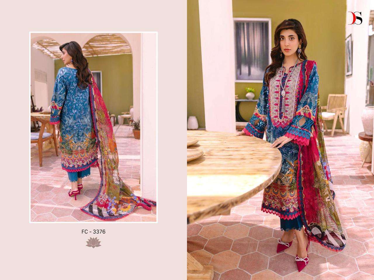 deepsy firdous classic lawn-23 fc-3371-3376 series designer pakistani salwar kameez wholesaler surat