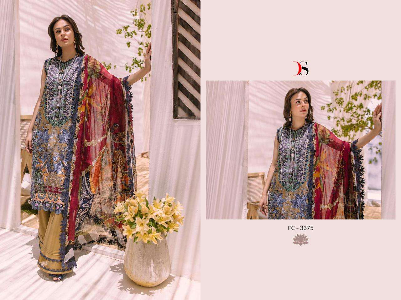 deepsy firdous classic lawn-23 fc-3371-3376 series designer pakistani salwar kameez wholesaler surat