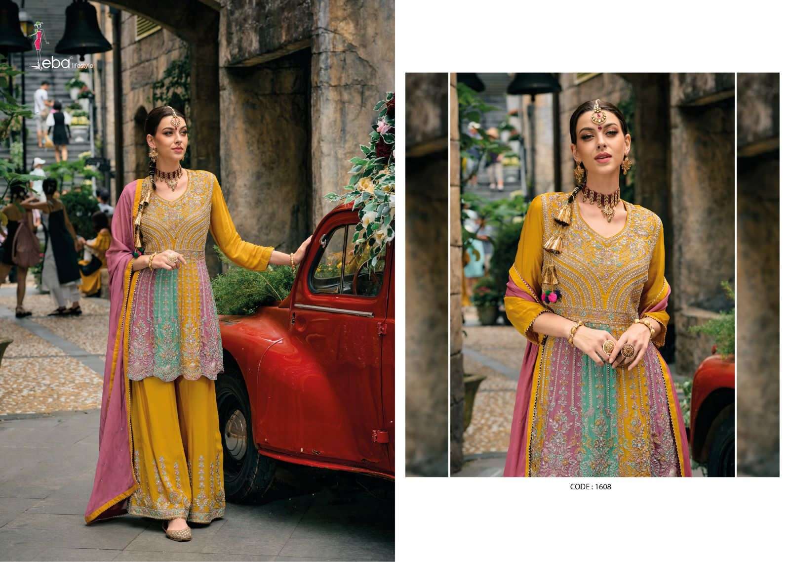 eba barbie 1608-1609 series designer pakistani readymade salwar kameez wholesaler surat gujarat