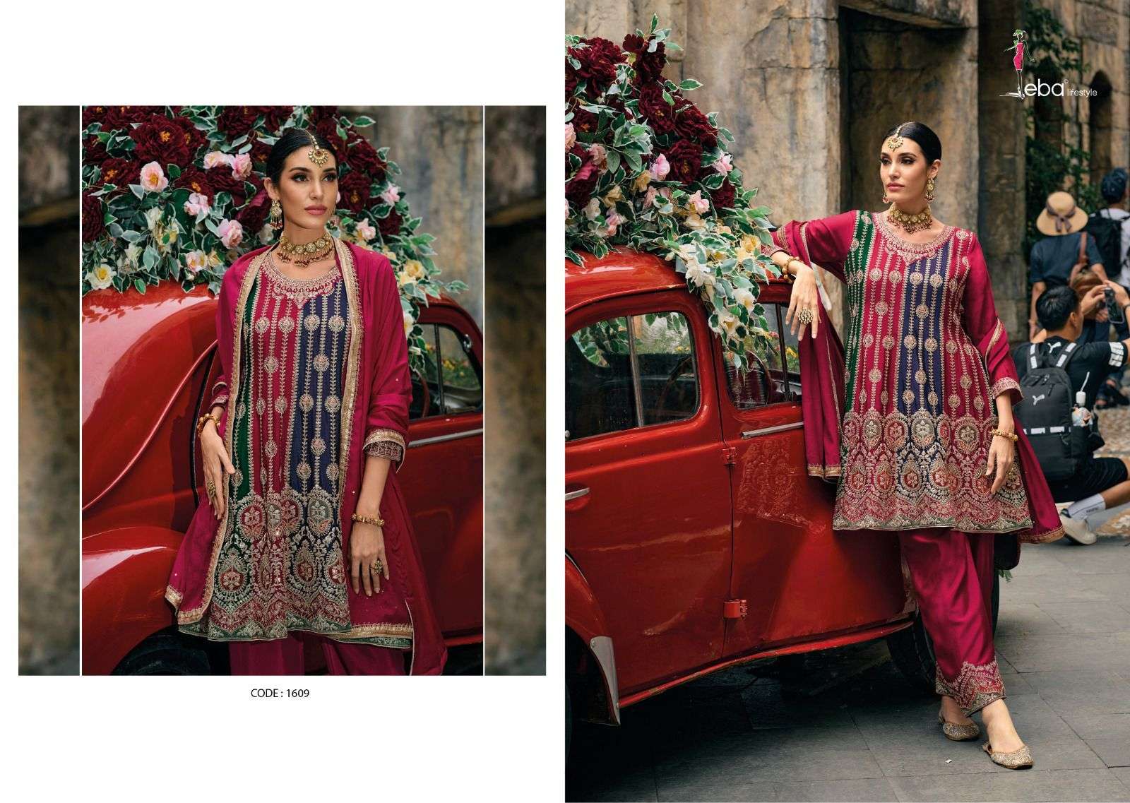 eba barbie 1608-1609 series designer pakistani readymade salwar kameez wholesaler surat gujarat