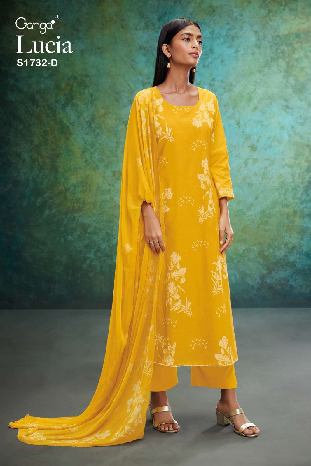 ganga lucia 1732 cotton yellow designer printed salwar kameez wholesale price surat