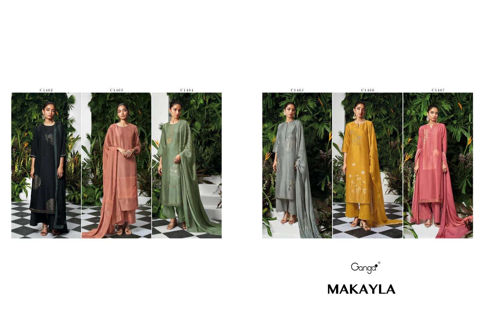 ganga makalya 1462-1467 series latest fancy salwar kameez wholesaler surat wholesaler surat gujarat