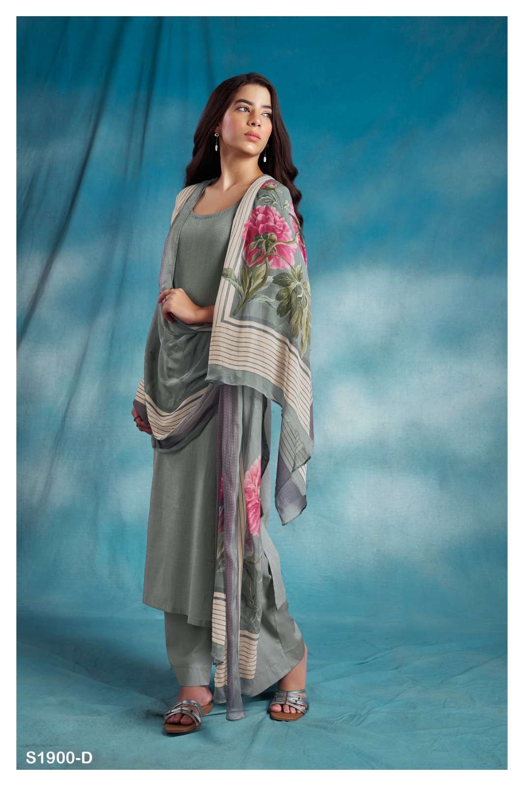 ganga ora 1900 colour designer fancy trendy salwar kameez with printed dupatta wholesaler surat gujarat