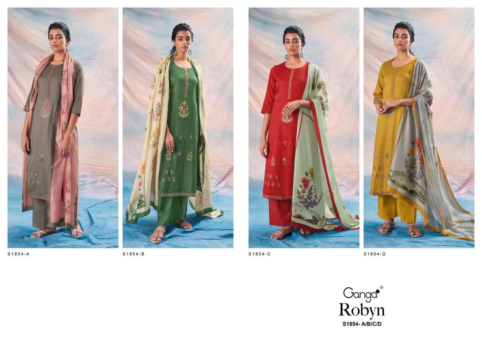 ganga robyn 1854 colours designer premium cotton salwar kameez 