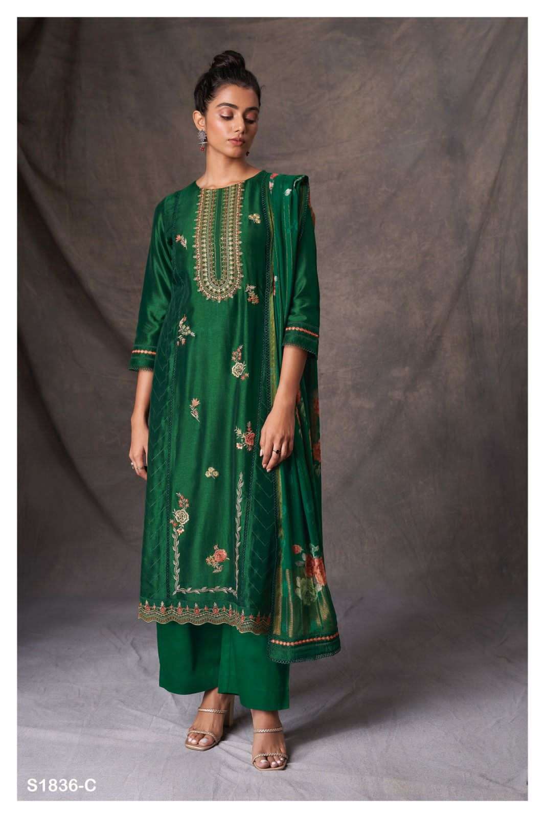 ganga scarlett 1836 colour series designer wedding wear salwar kameez wholesaler
