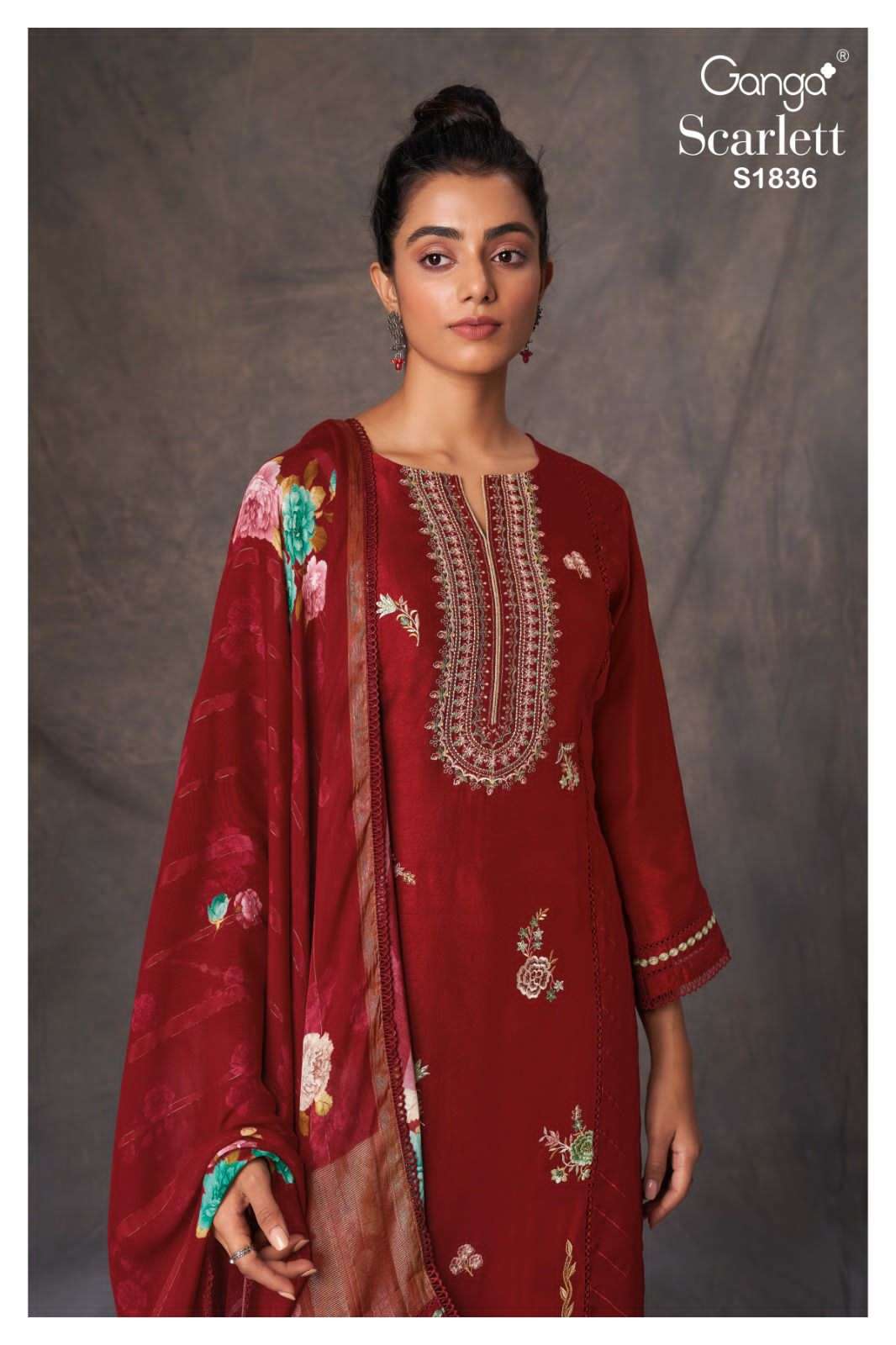 ganga scarlett 1836 colour series designer wedding wear salwar kameez wholesaler