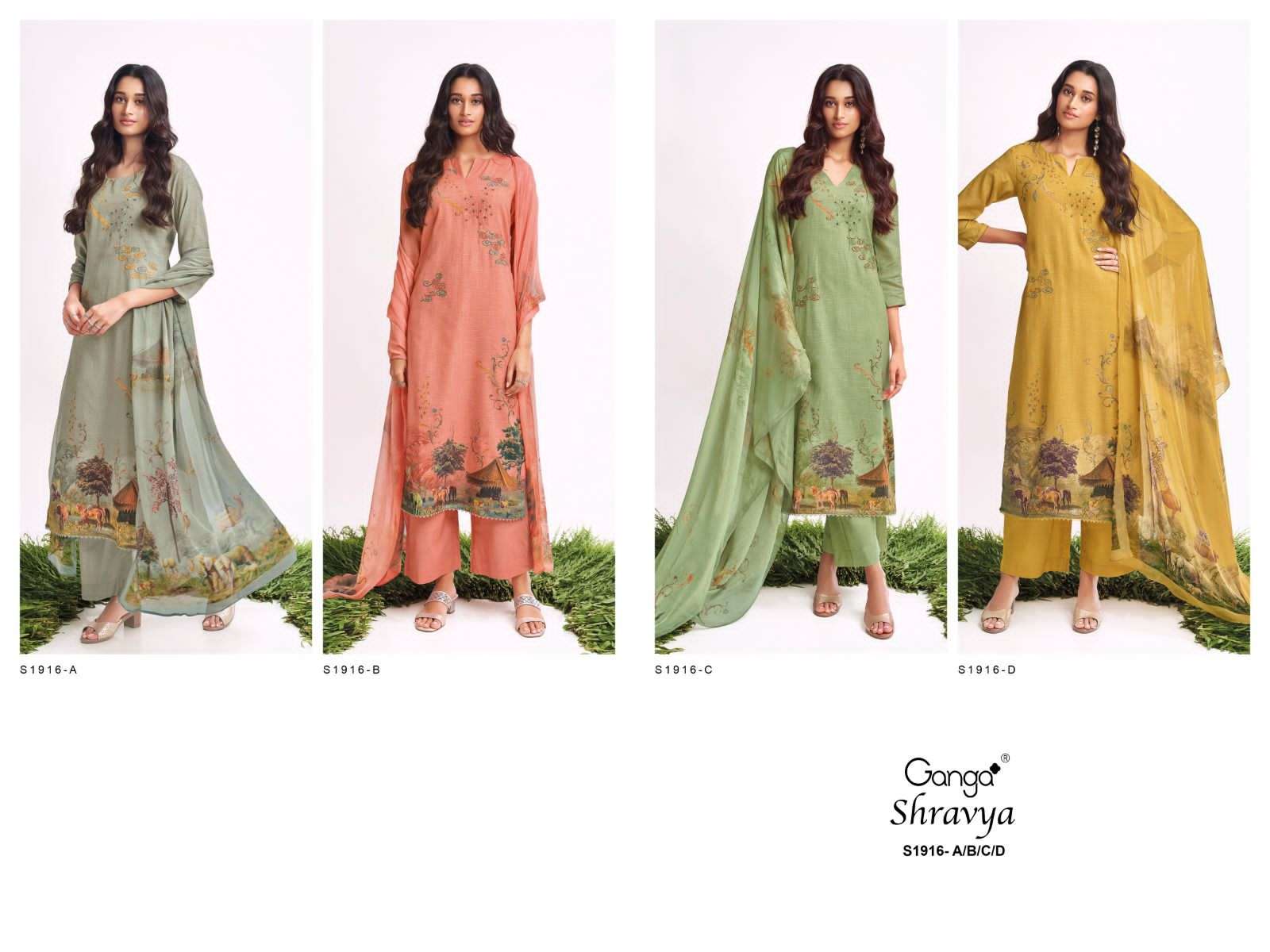 ganga shravya 1916 colour series designer pakistani salwar kameez wholesaler surat gujarat