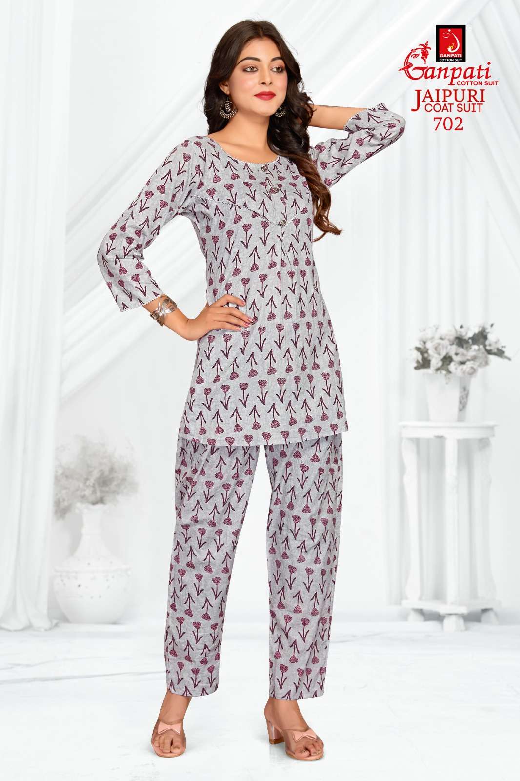 ganpati jaipuri coat suit vol 3 701-715 series latest trendy cord set wholesaler