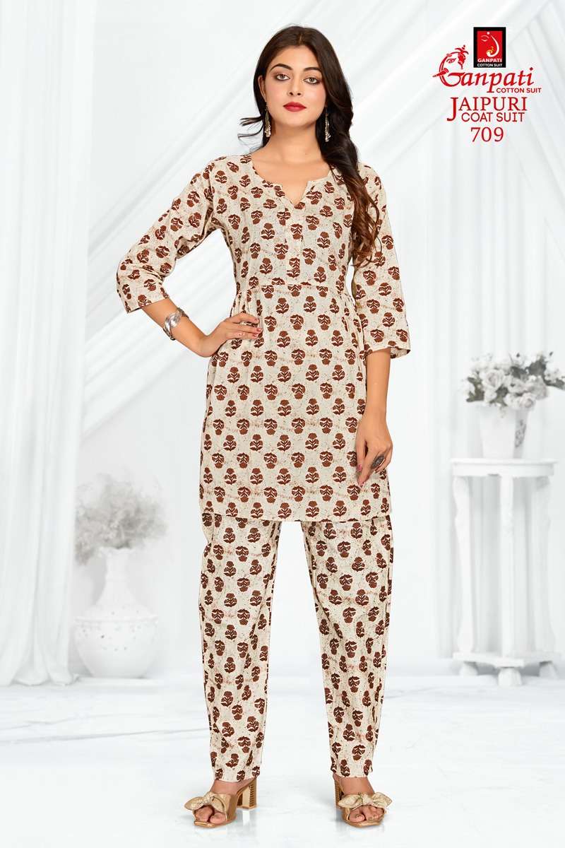 ganpati jaipuri coat suit vol 3 701-715 series latest trendy cord set wholesaler