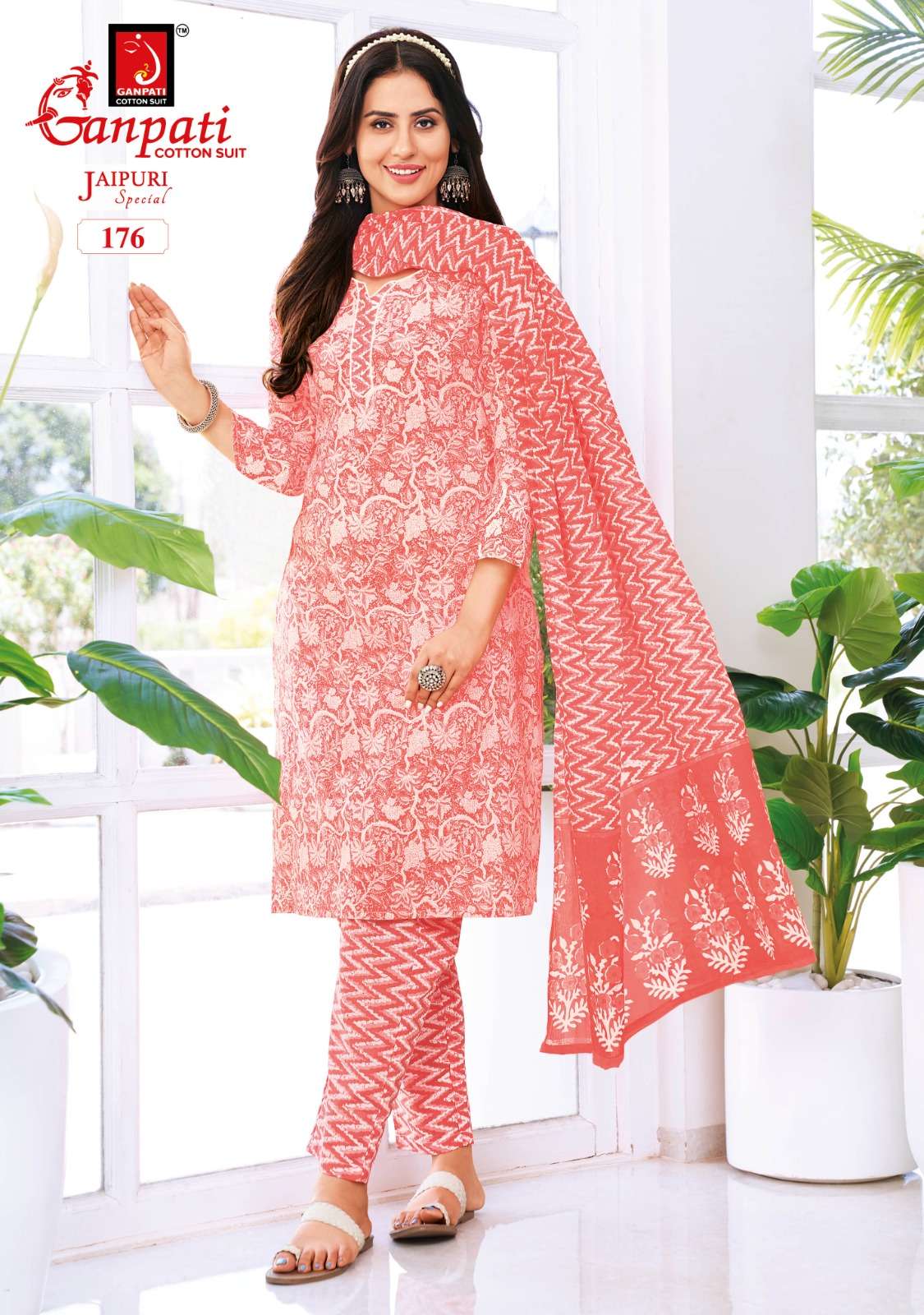 ganpati jaipuri vol-6 176-190 series designer cotton salwar kameez wholesaler surat wholesaler surat gujarat