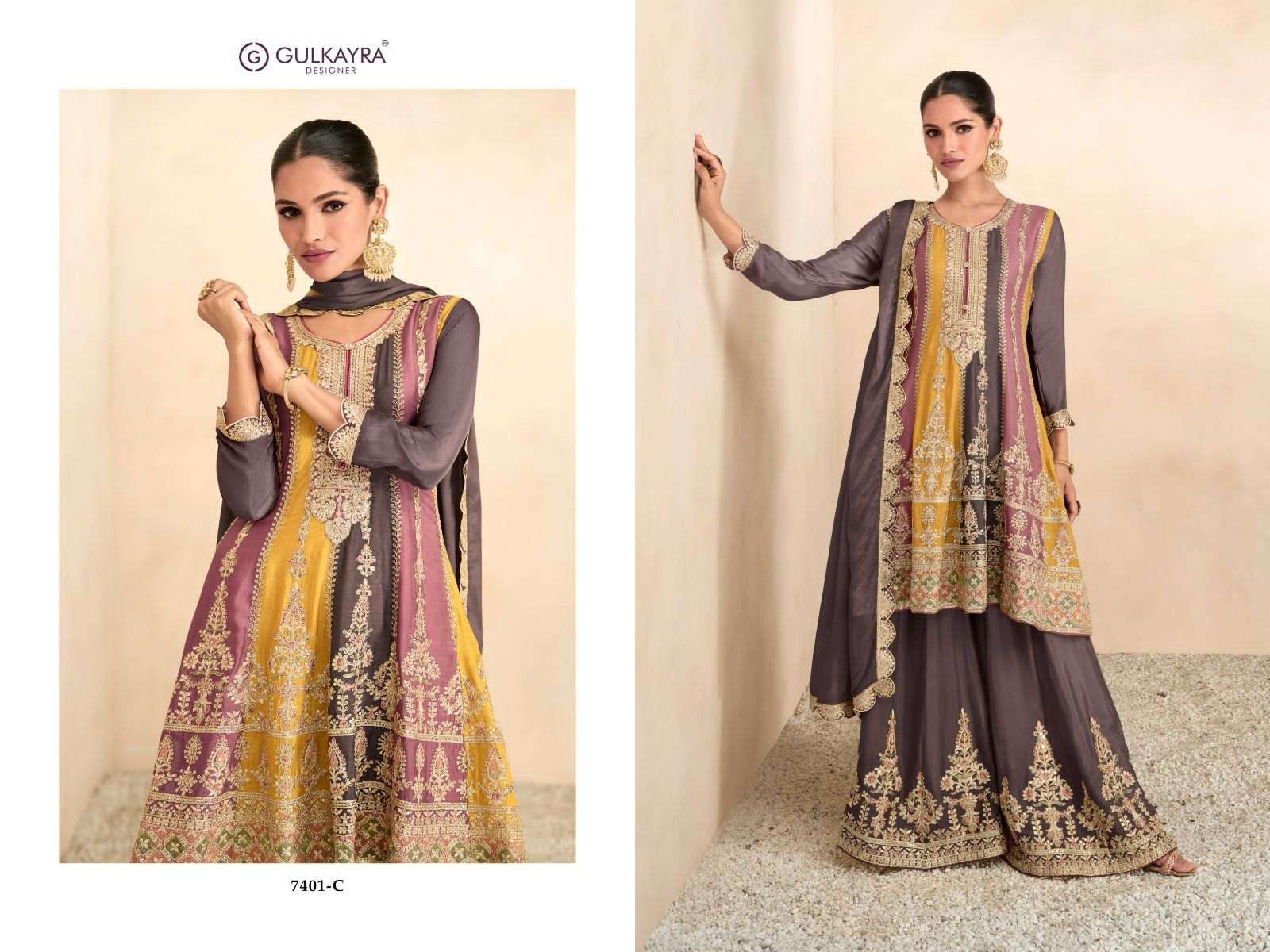 gulkarya designer preet 7401 colours party wear sharara suits wholesale price surat