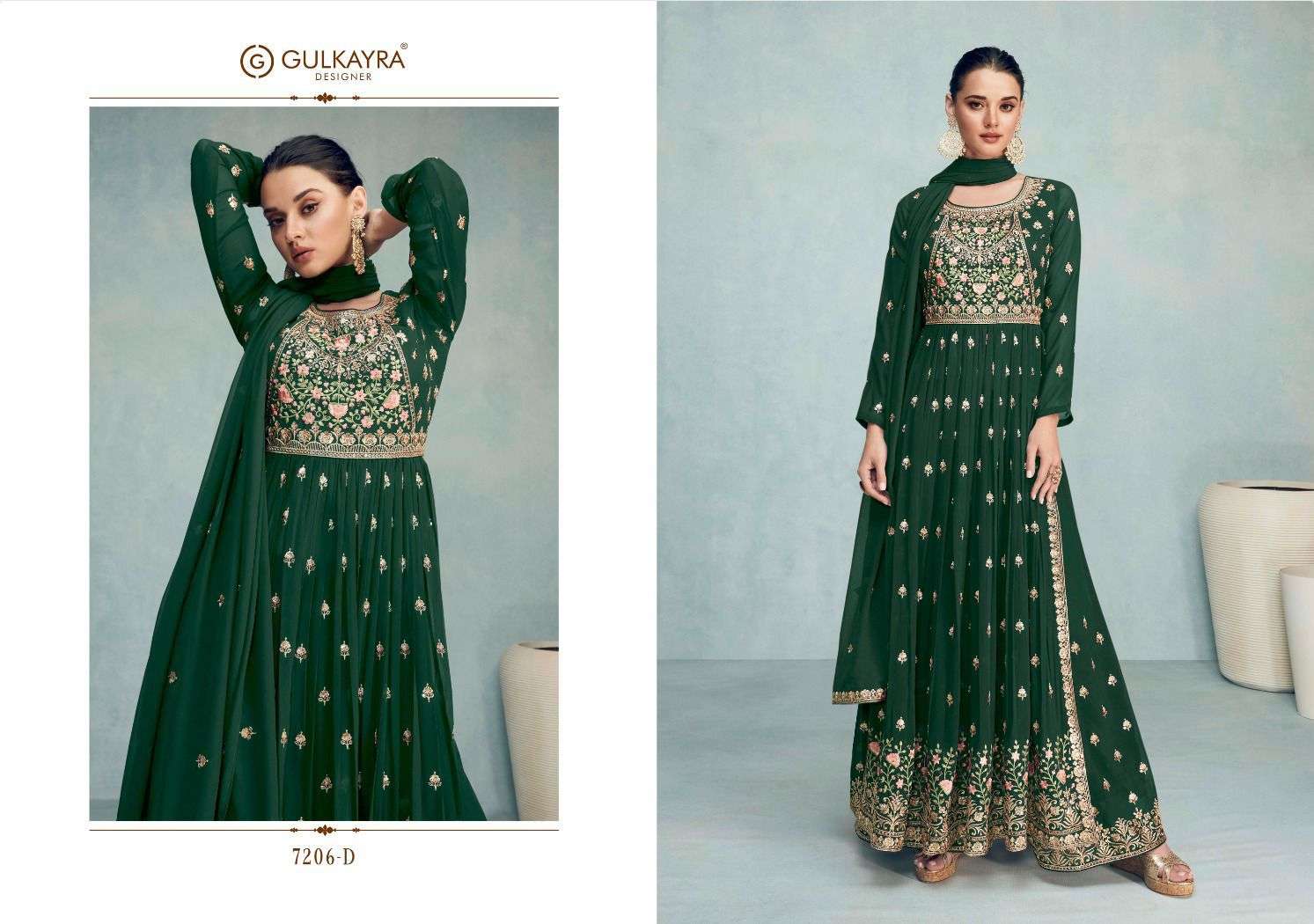gulkayra nayra vol-6 7206 colour series latest designer full stitched salwar kameez wholesaler surat gujarat