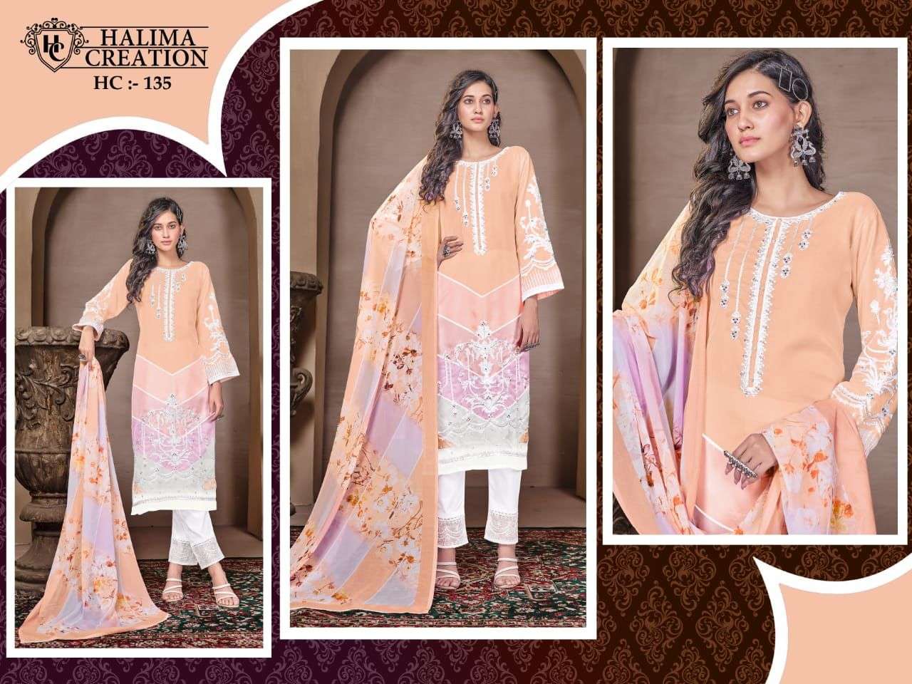 halima 135 colour series latest designer pakistani salwar kameez wholesaler surat gujarat