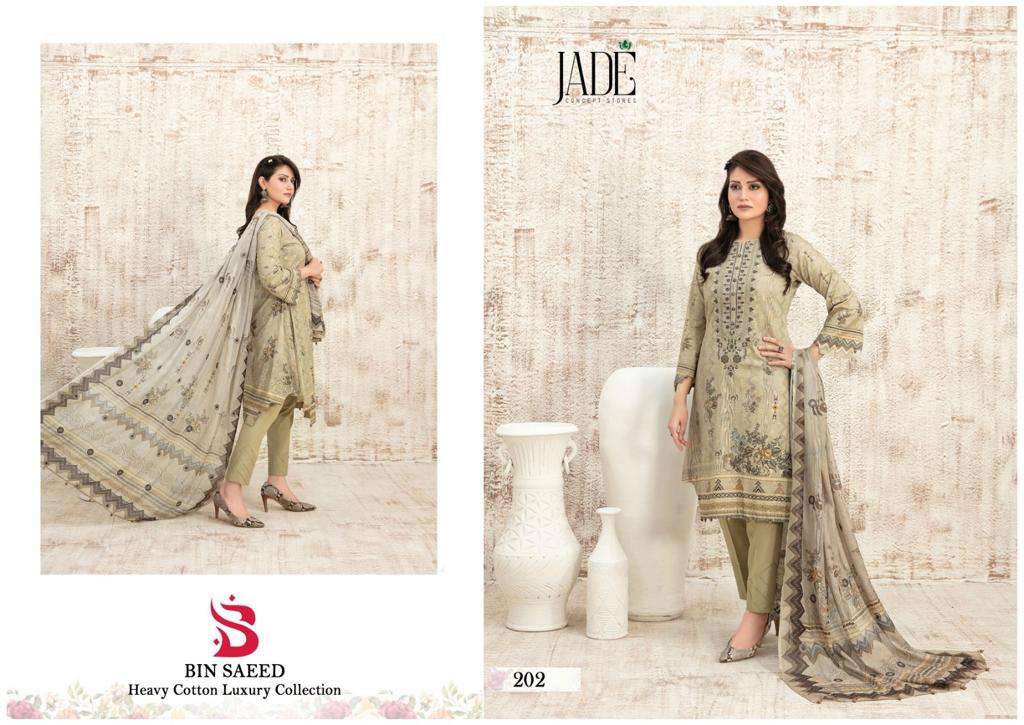 jade bin saeed heavy cotton luxury collection vol-2 201-206 series designer pakistani salwar kameez wholesale price surat