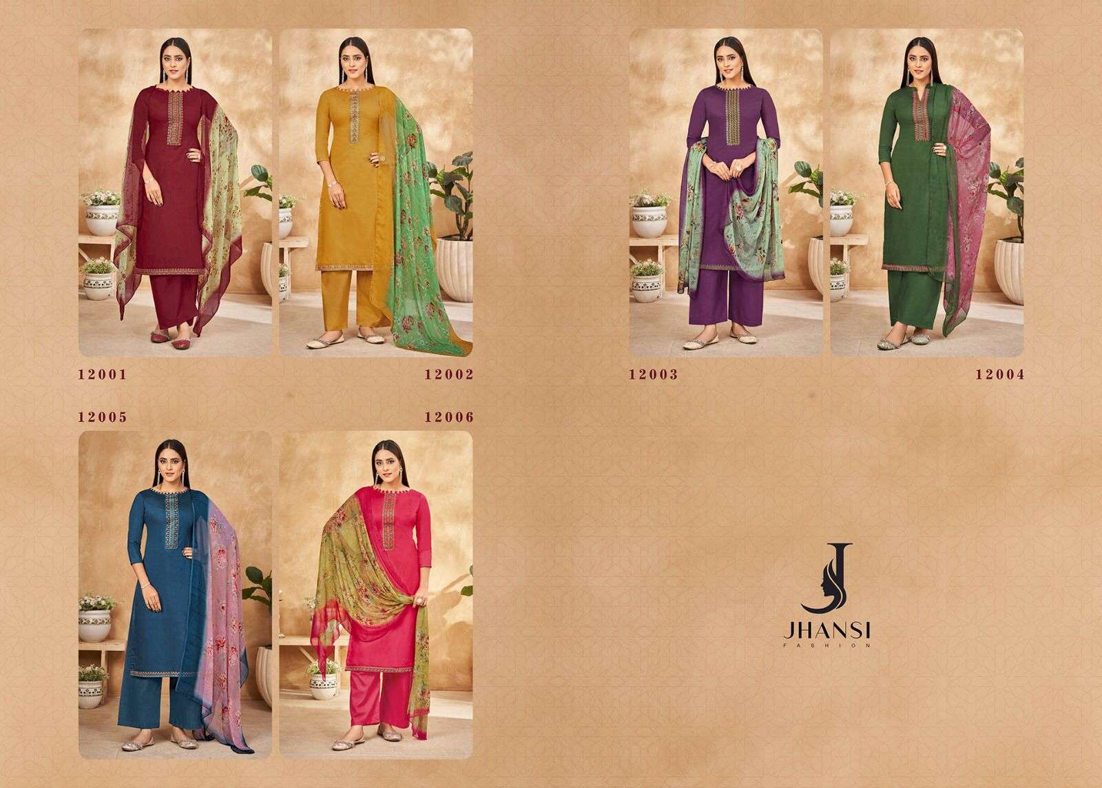 jhansi maharani 12001-12006 series designer fancy latest pakistani salwar kameez wholesaler surat gujarat
