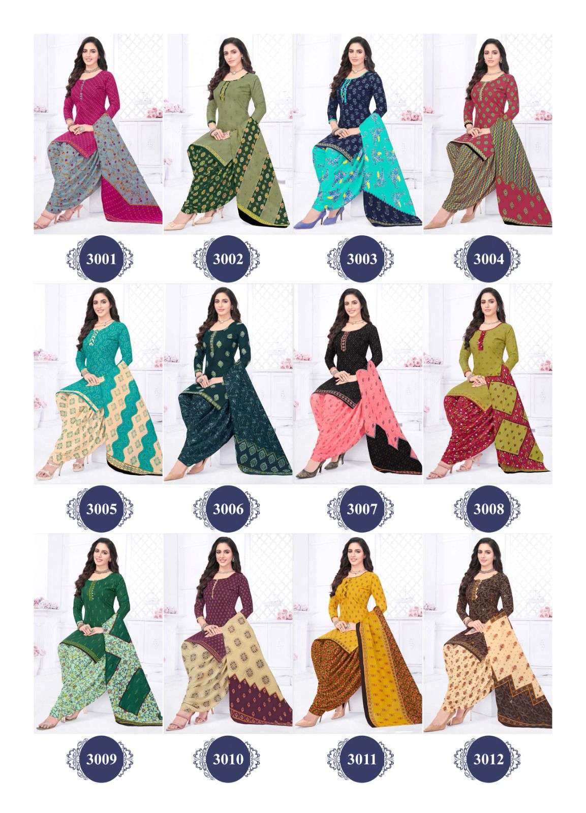 kanika kasturi vol-3 3001-3012 series designer readymade patiyala salwar kameez wholesaler surat gujarat