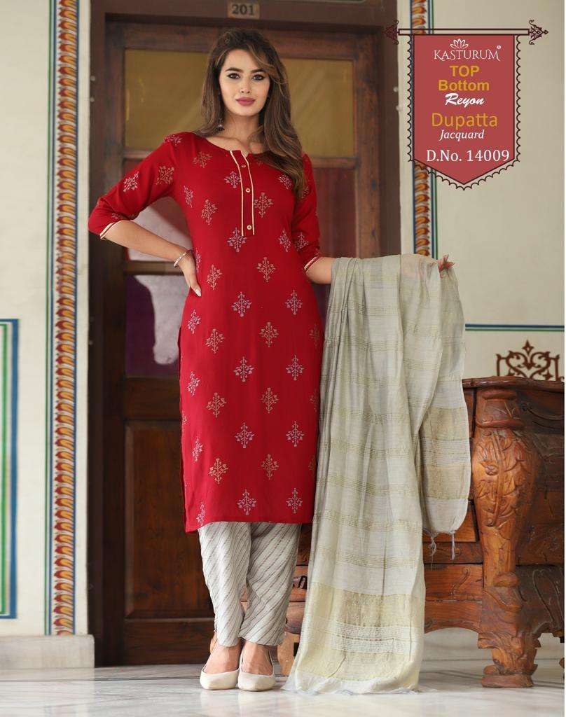 kasturam 14004-14012 series designer latest traditional kurti set wholesaler surat gujarat