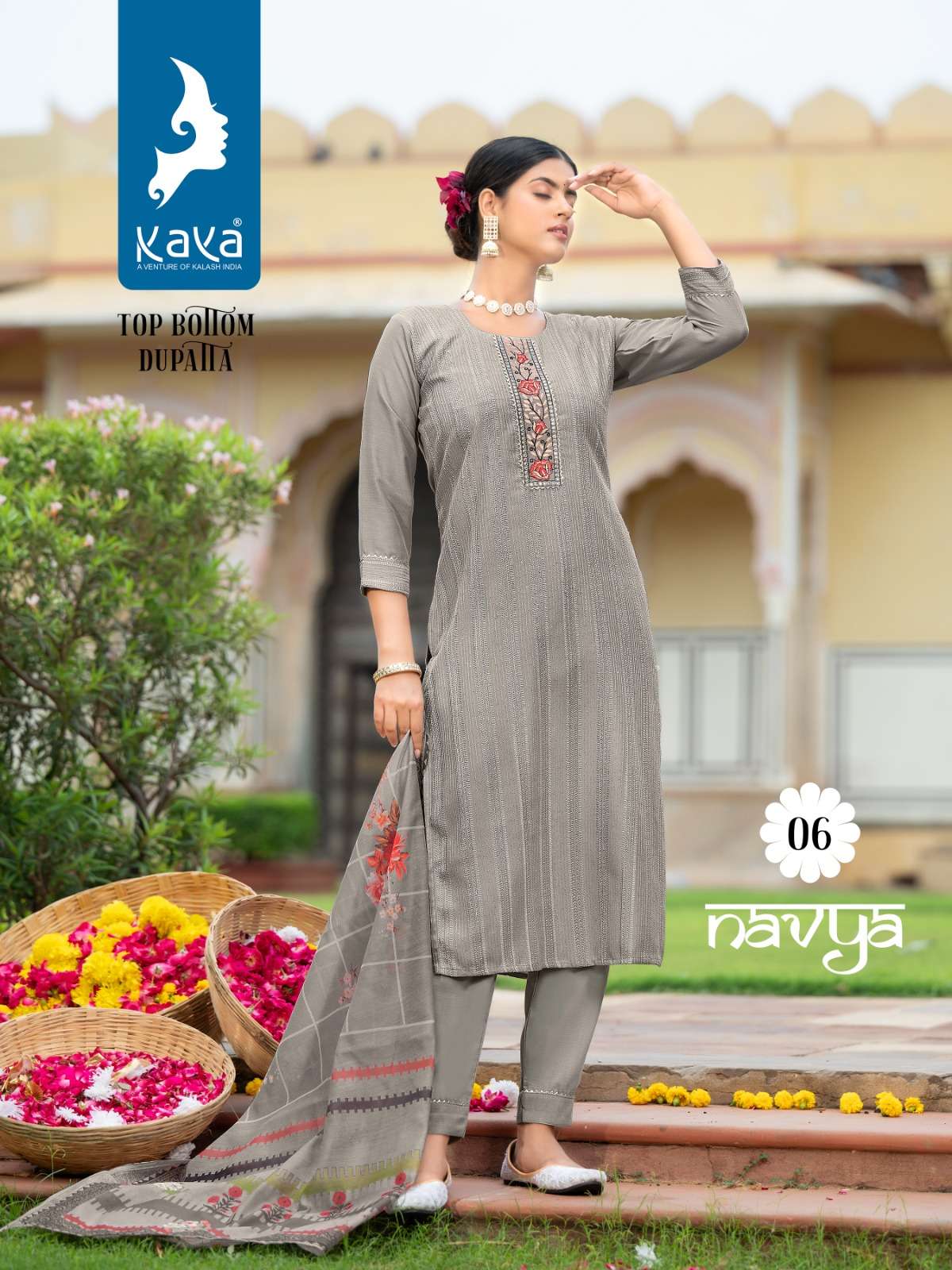 kaya kurti navya 01-06 series designer latest traditional kurti set wholesaler surat gujarat