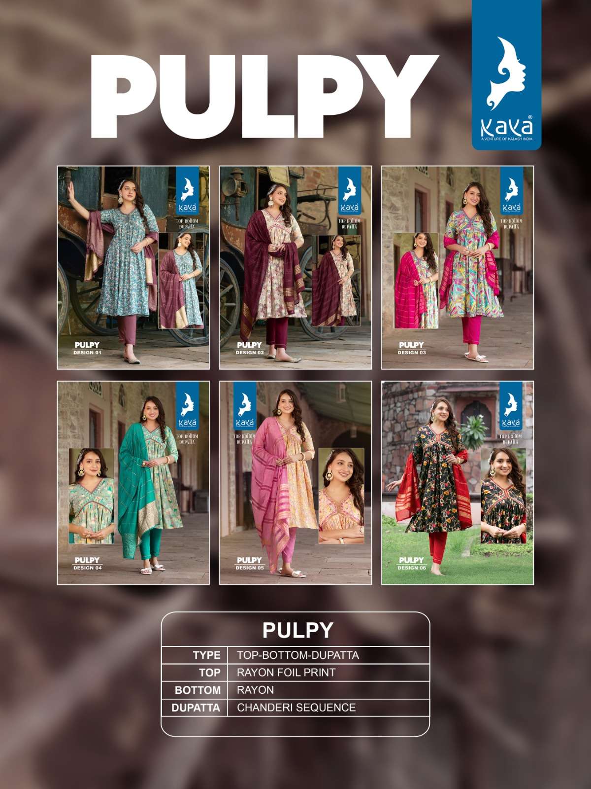 kaya kurti pulpy 01-06 series latest designer kurti set wholesaler surat gujarat