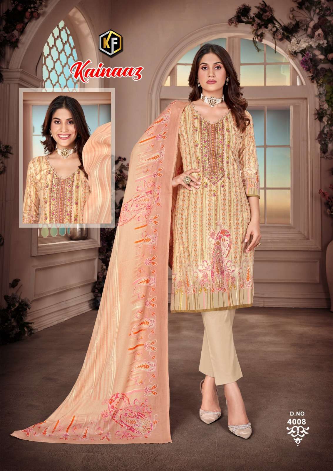 keval kainaaz luxury vol-4 4001-4008 series designer pakistani salwar kameez wholesaler surat