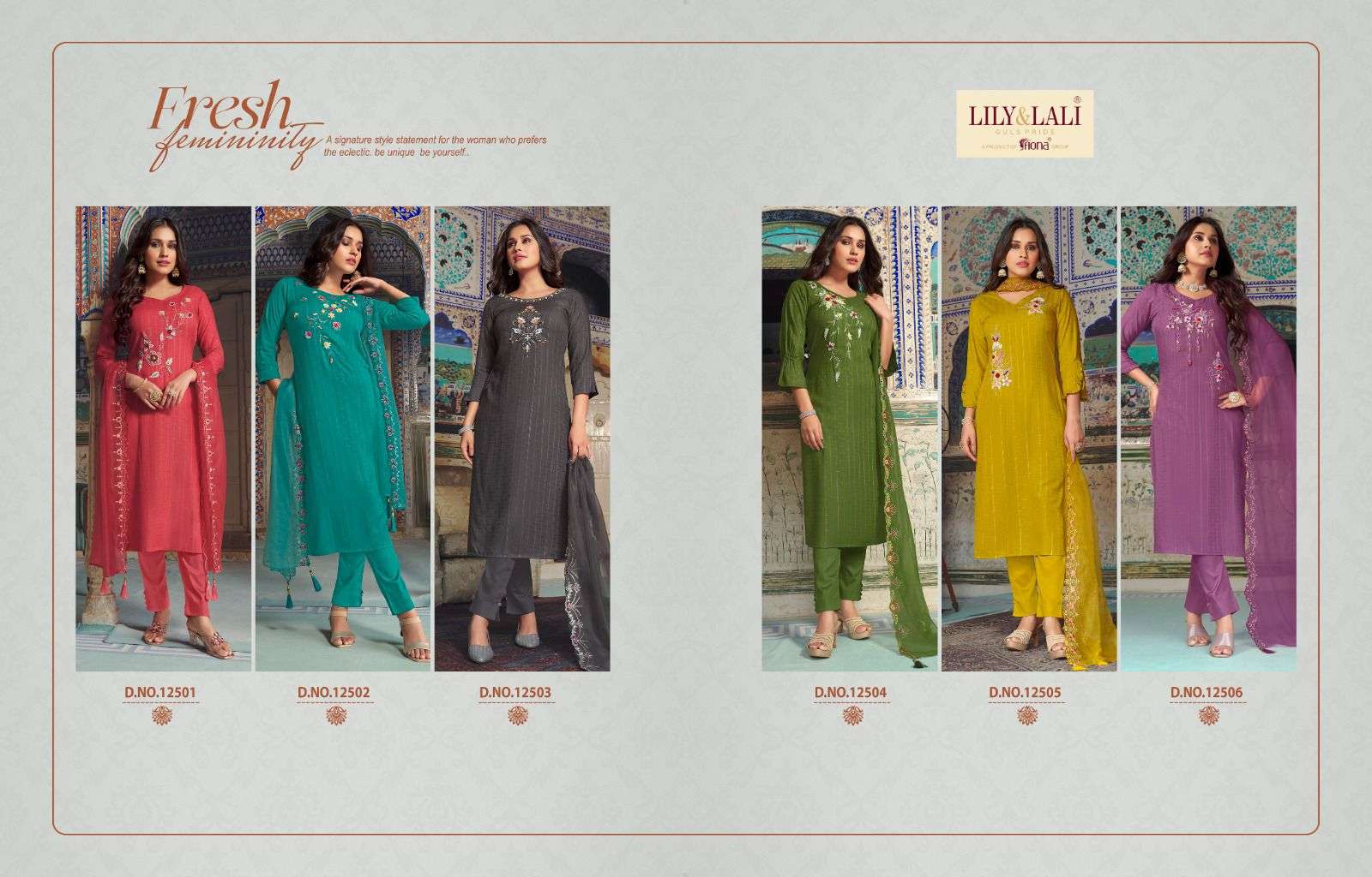 lily & lali metro fusion 12501-12506 series latest kurti designer wholesaler surat gujarat
