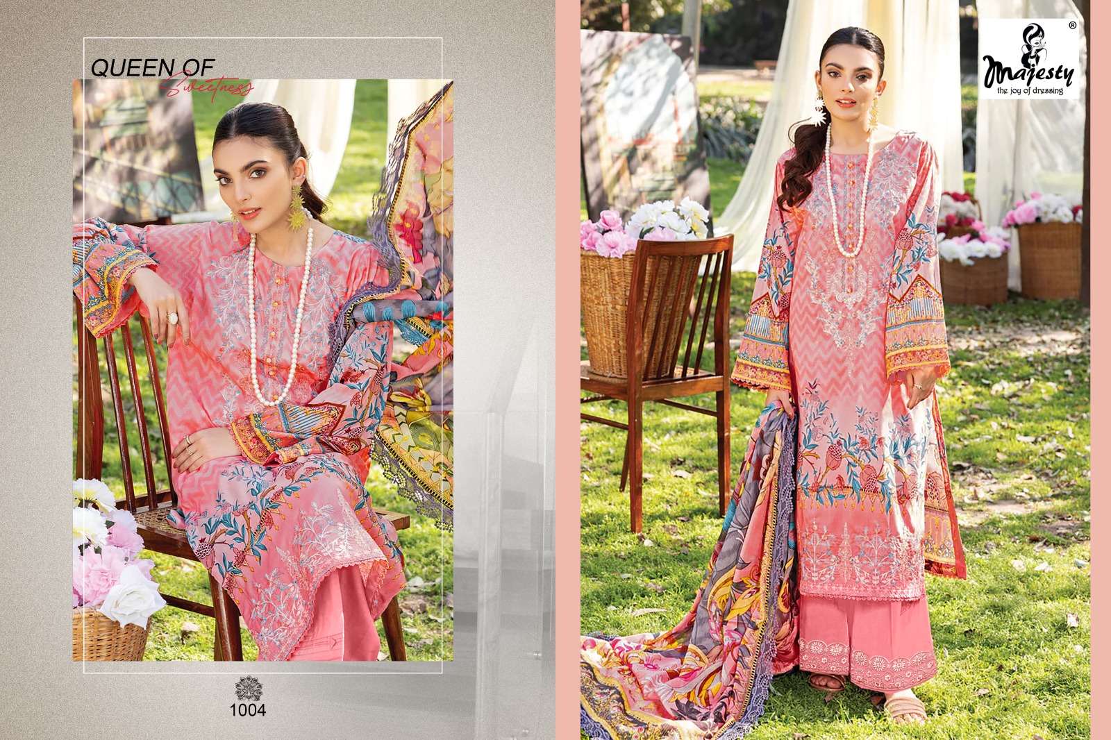 majesty firdous Luxury lawn Vol -7 1001-1008 series latest pakistani salwar kameez wholesaler surat gujarat