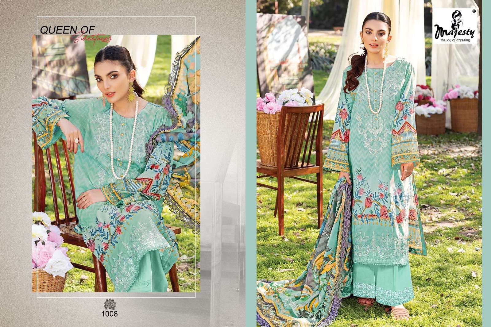 majesty firdous Luxury lawn Vol -7 1001-1008 series latest pakistani salwar kameez wholesaler surat gujarat