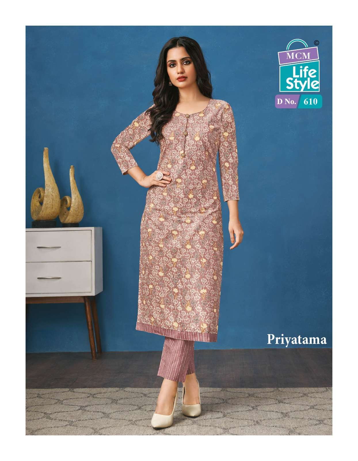 mcm lifestyle priyatama vol-6 601-612 series designer fancy kurti at wholesaler price surat