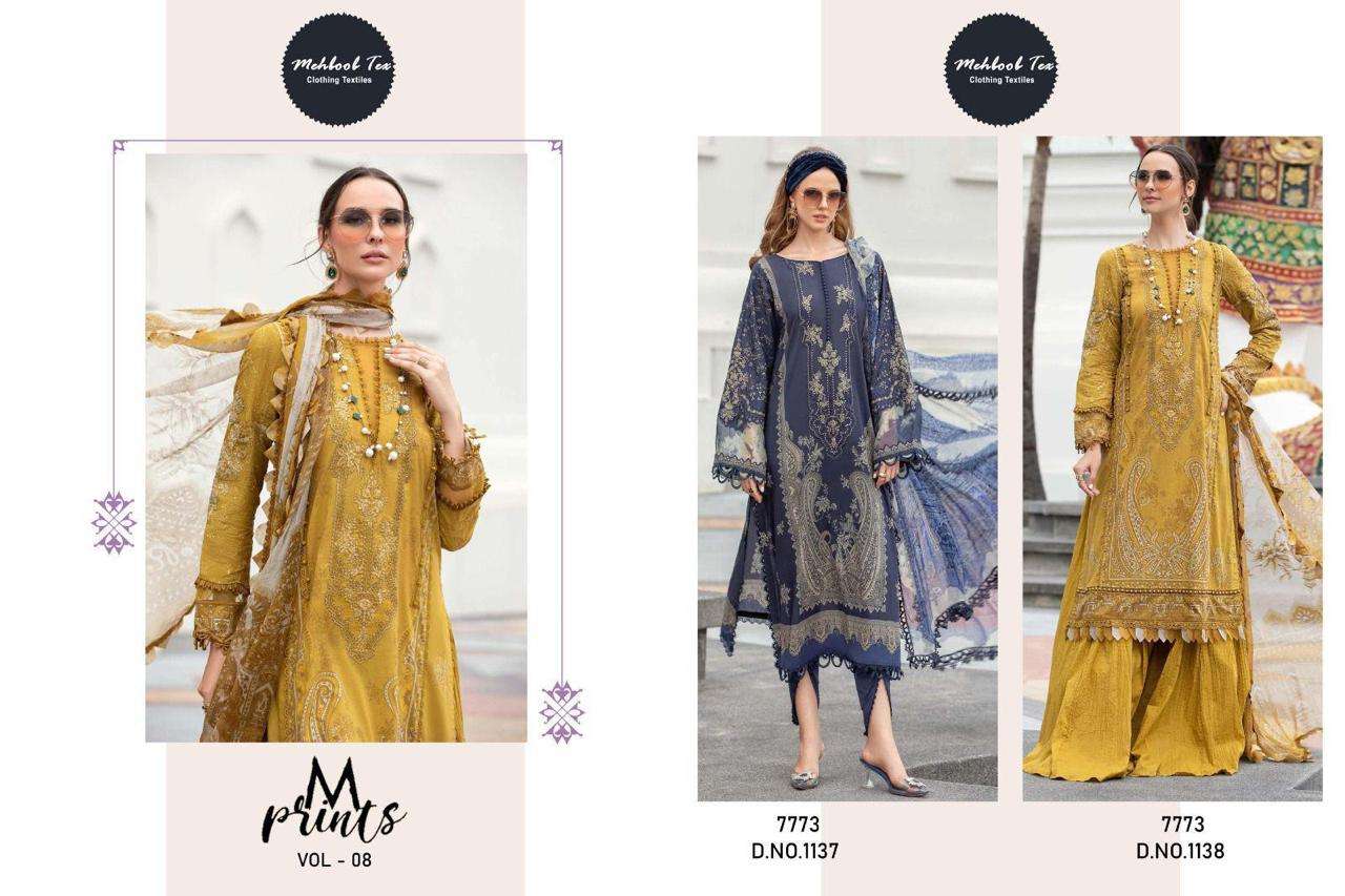 mehboob tex m print spring summer vol-8 1137-1138 series designer pakistani suit wholesaler