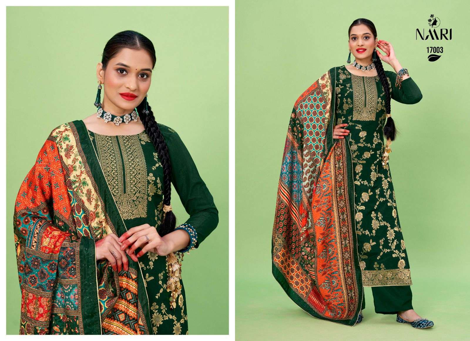 naari riona jacard 17001-17004 series designer wedding wear salwar kameez wholesaler surat